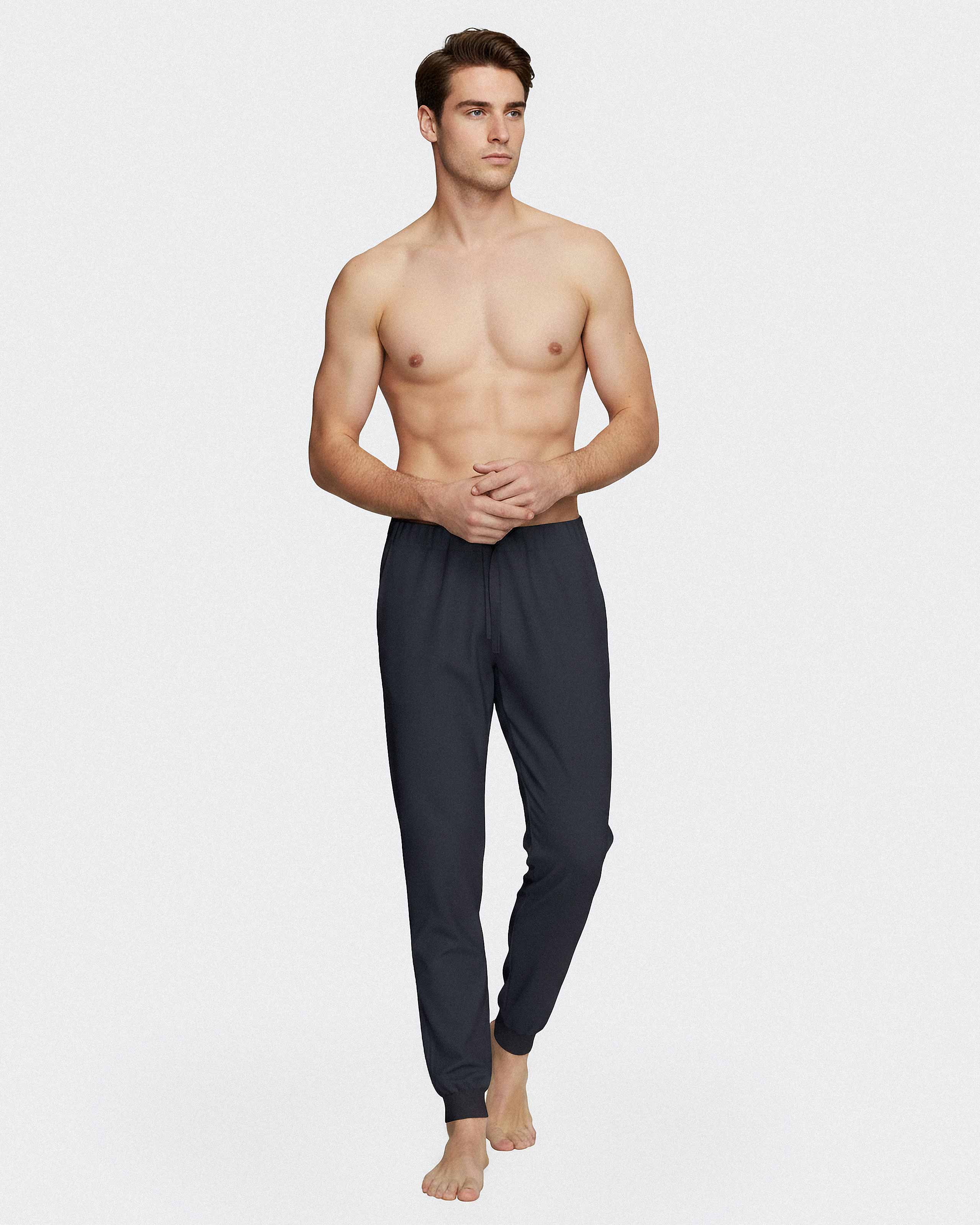 Men's plain trousers in Lyocell cotton
