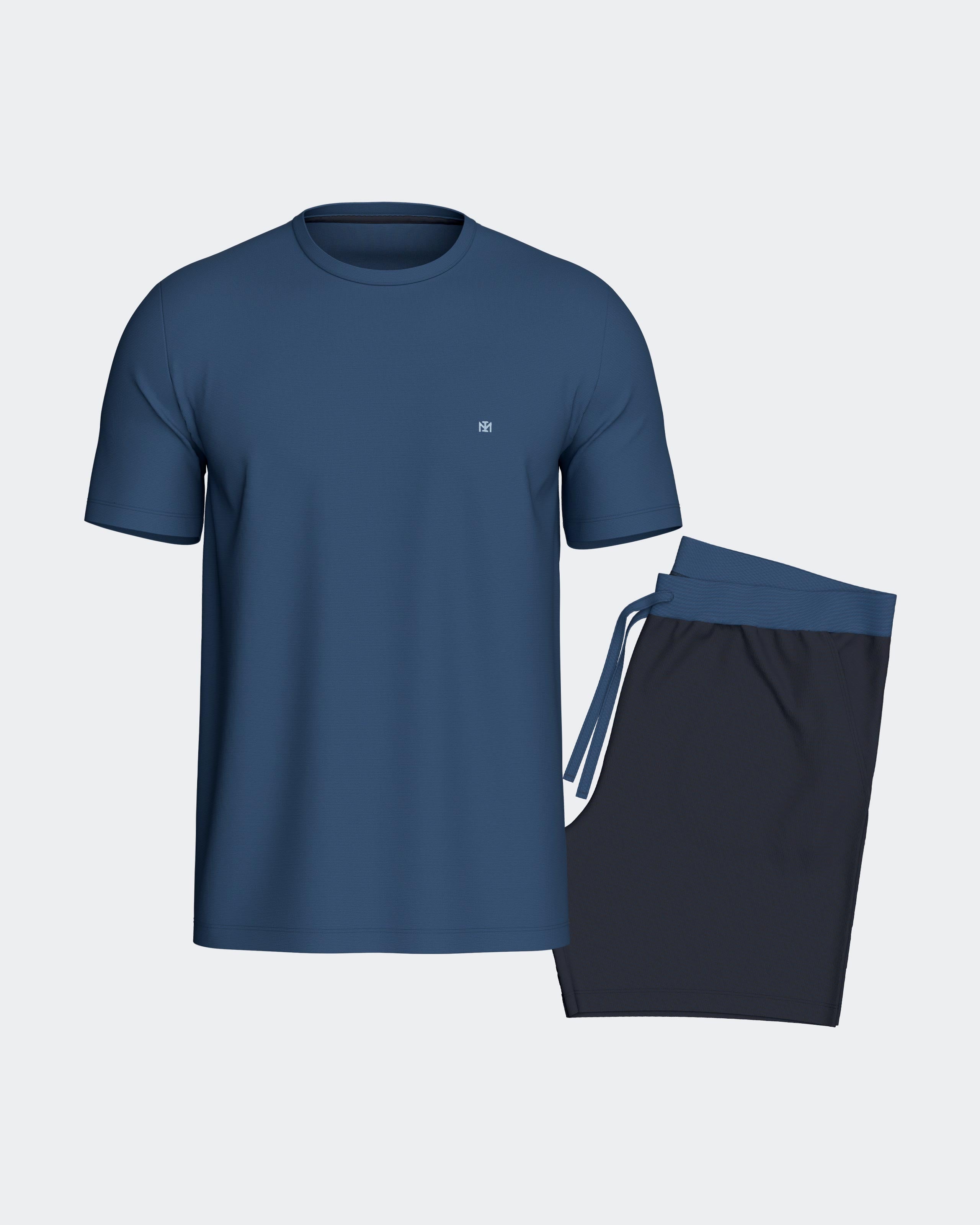 Pijama curto de homem em Lyocell