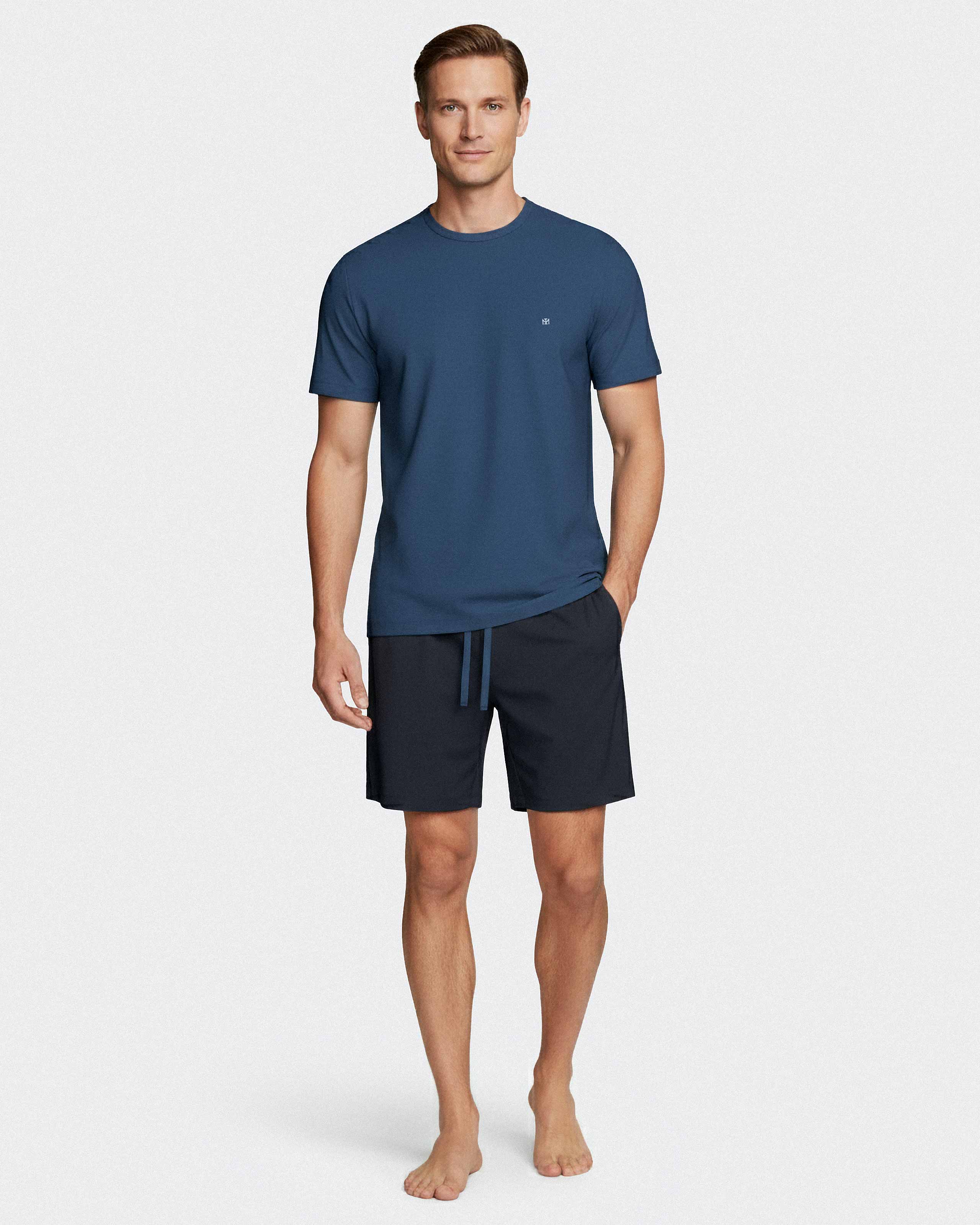 Pijama curto de homem em Lyocell