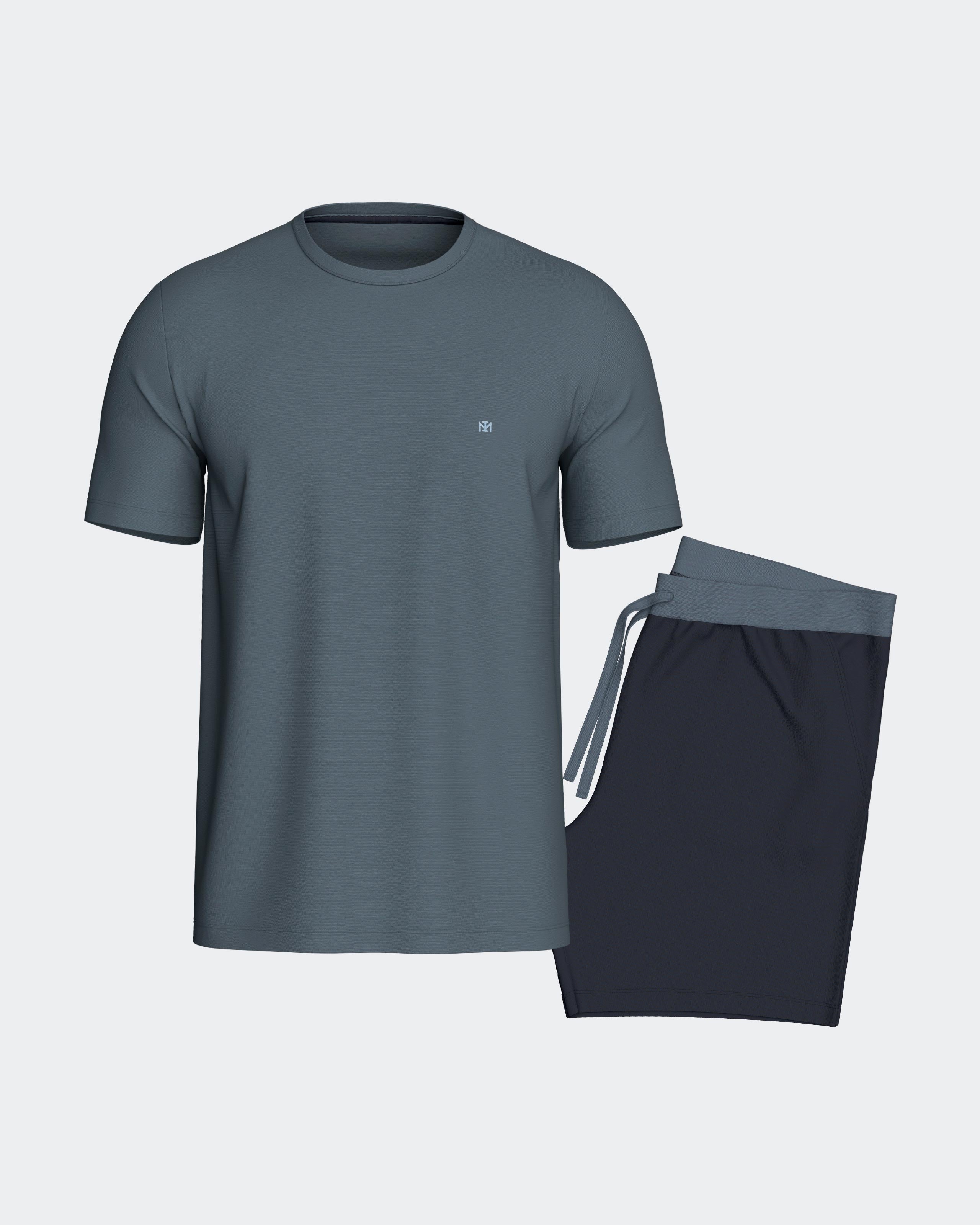 Kurzer Pyjama für Herren aus Lyocell