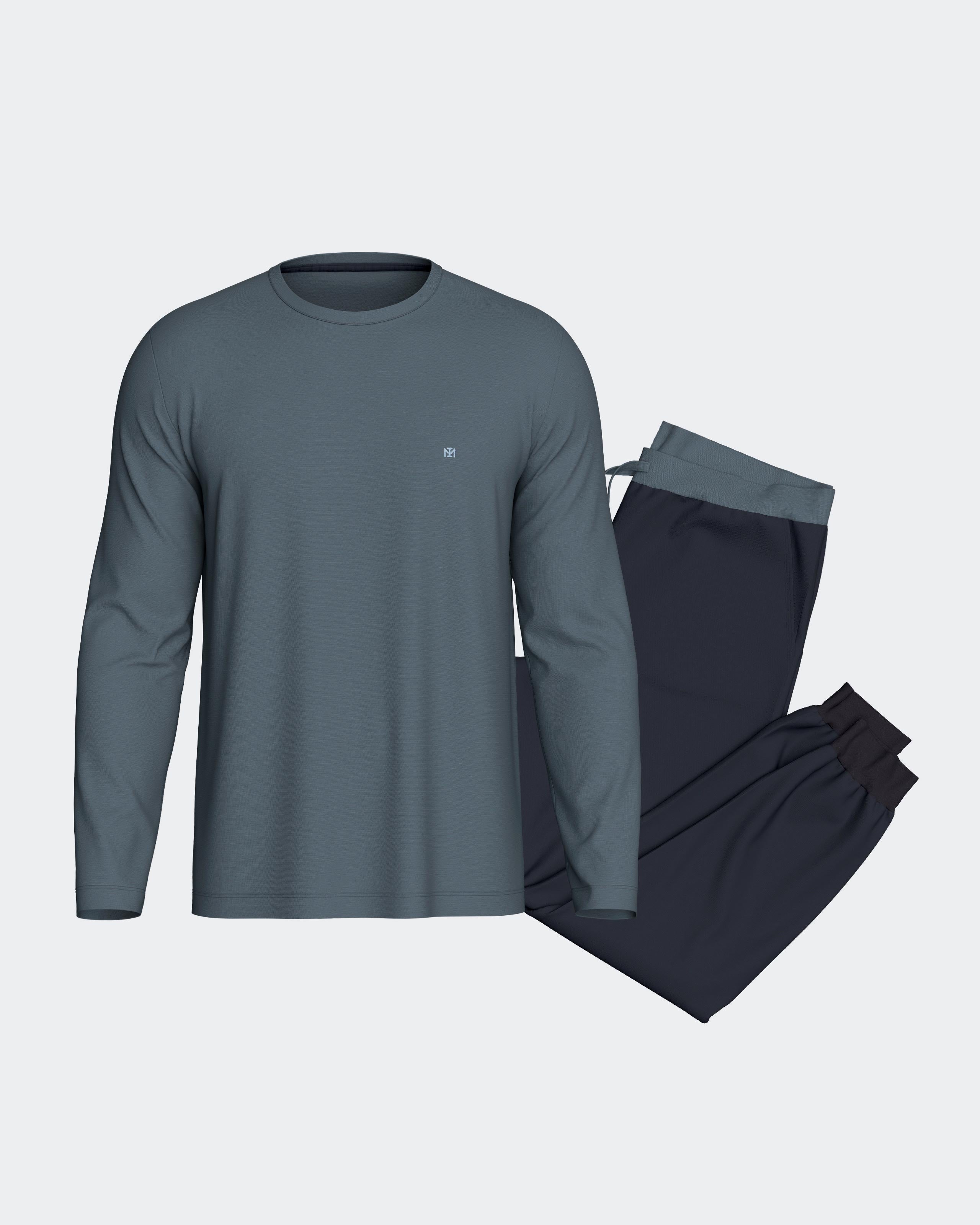 Pijama largo de hombre en Lyocell