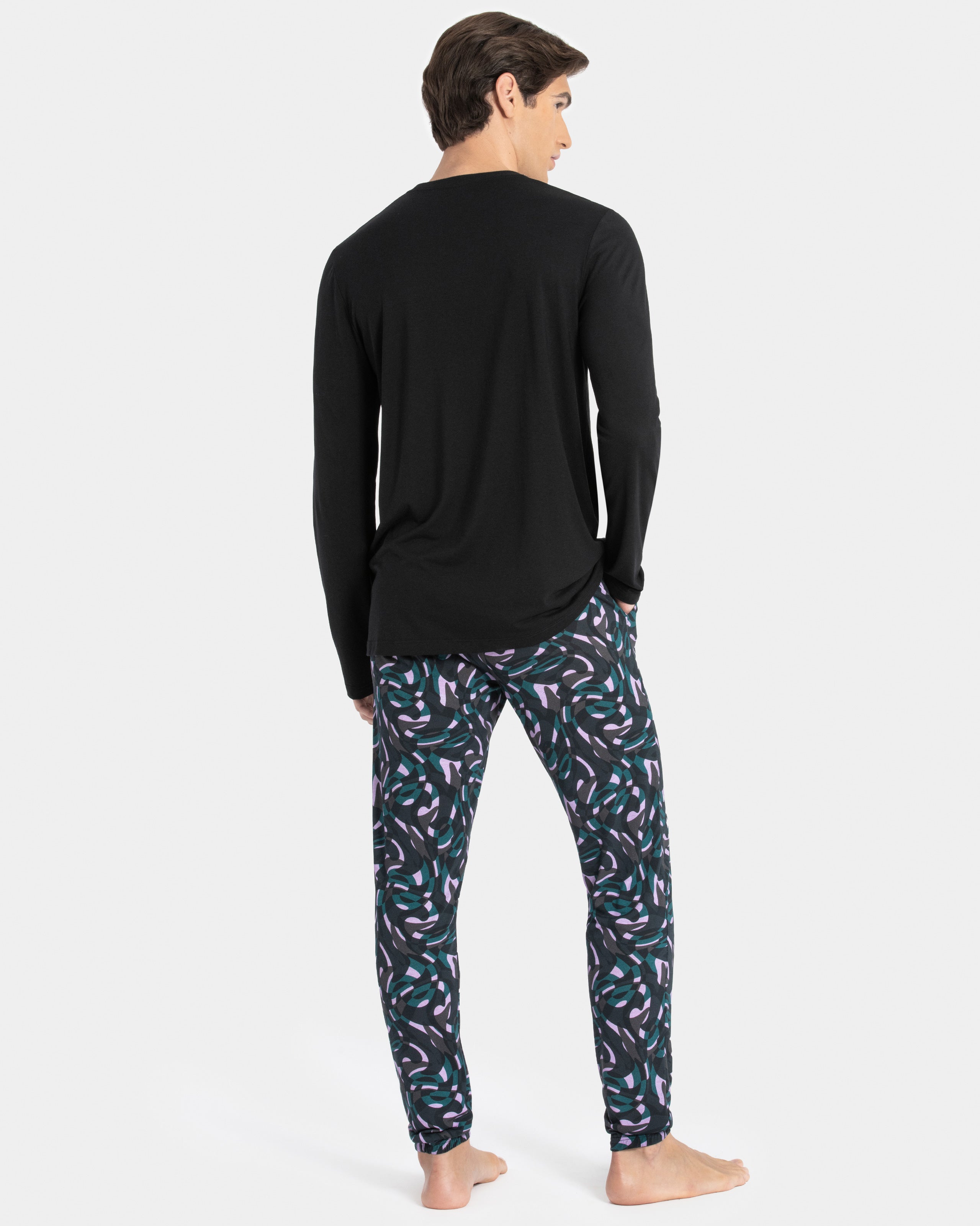 Pijama comprido de homem em Lyocell