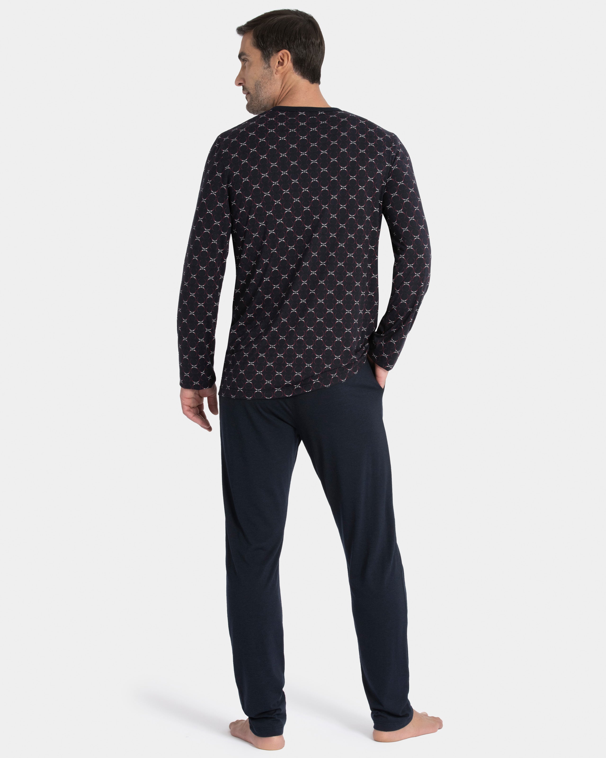 Pijama de homem estampado em Algodão Lyocell