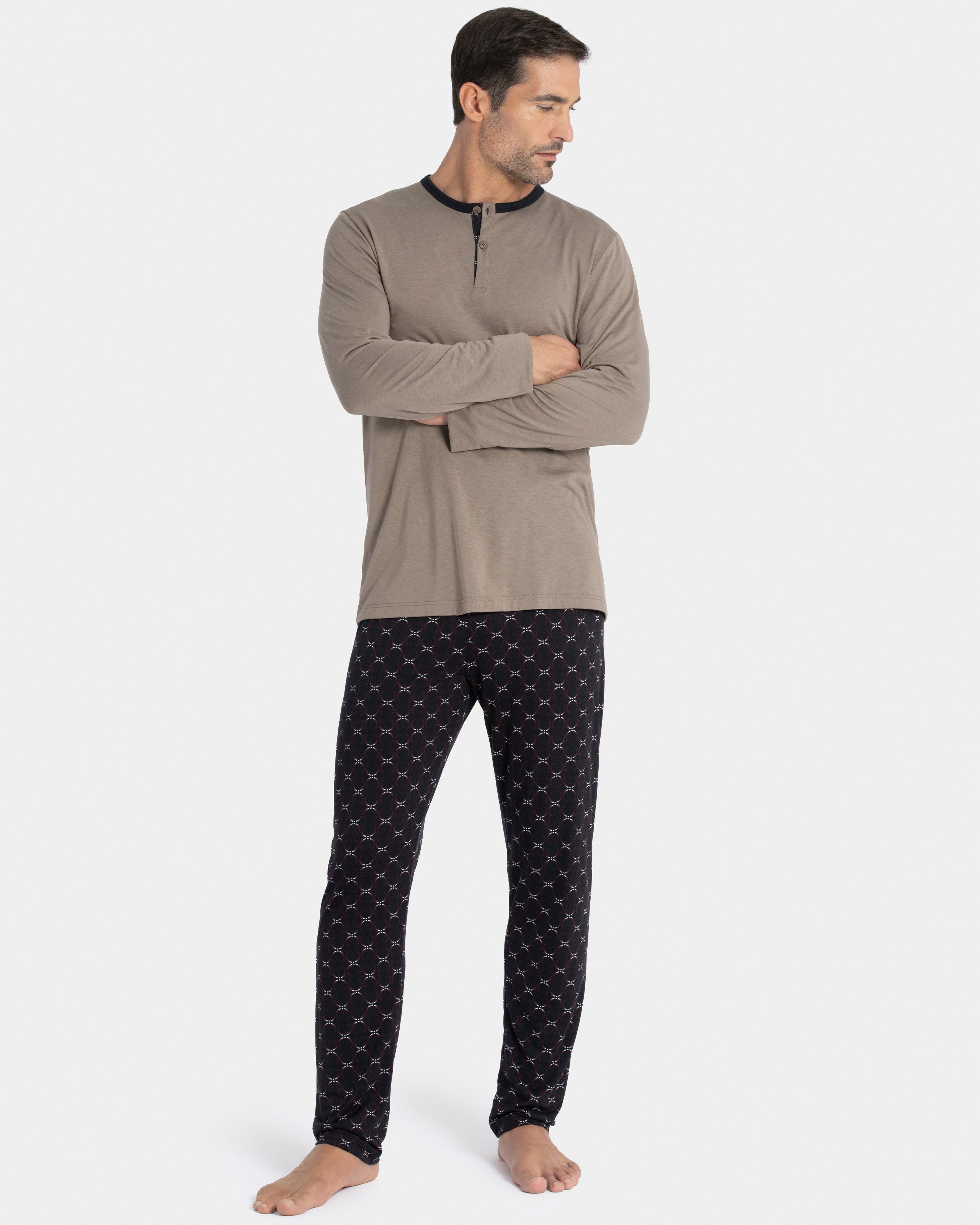 Pijama de homem estampado em Algodão Lyocell