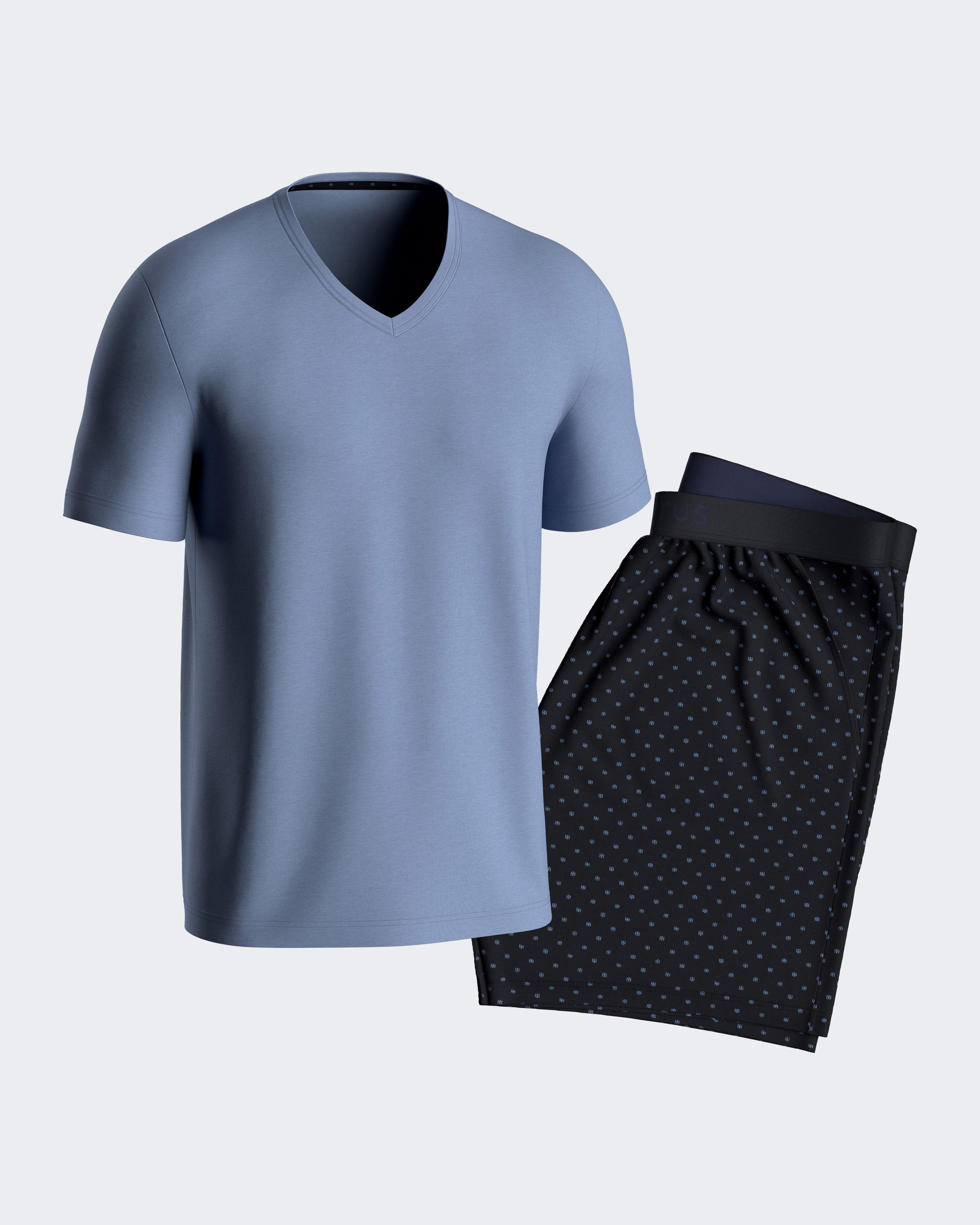 Pijama curto de homem em Algodão Modal