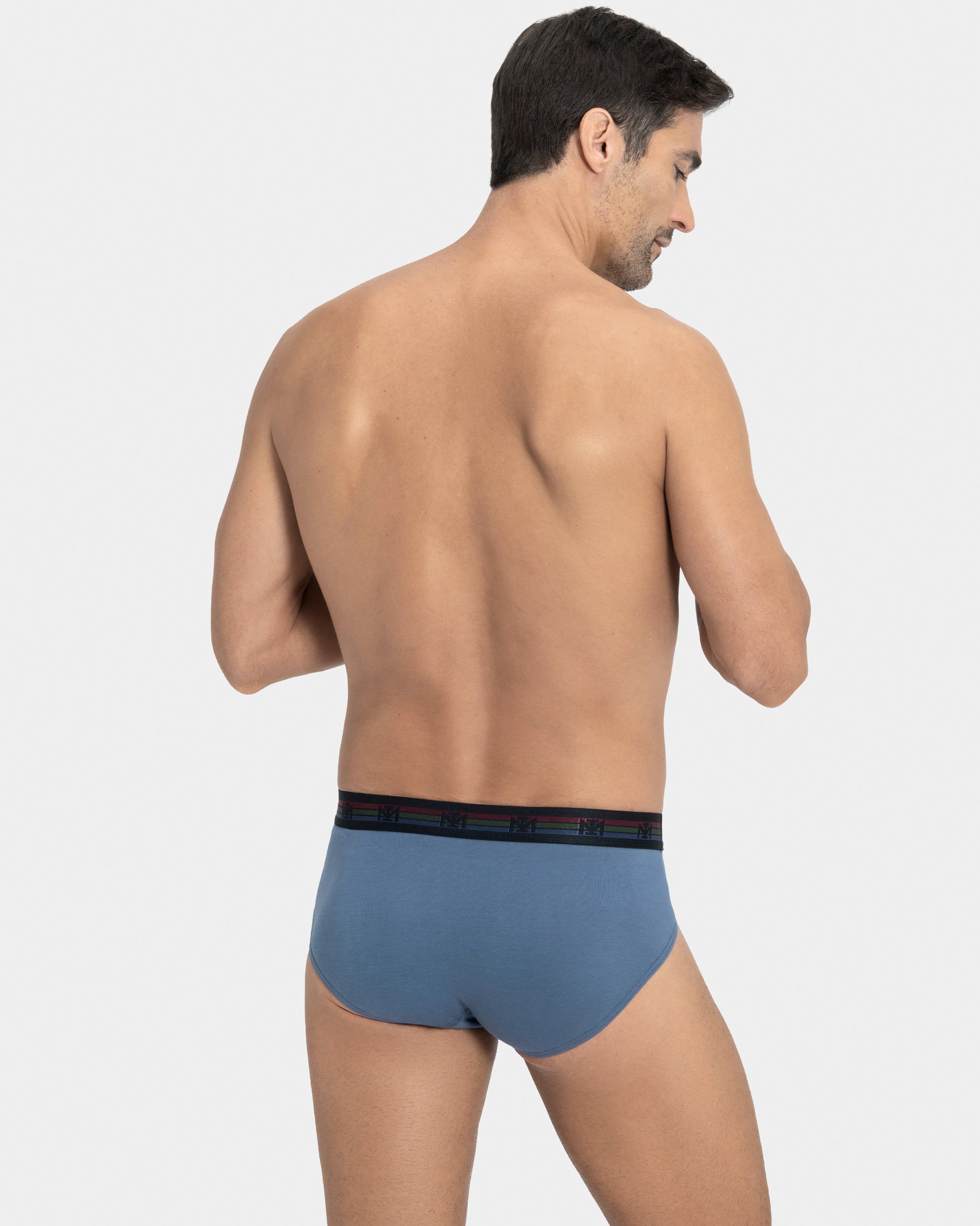 Pack of two plain man's briefs in cotton