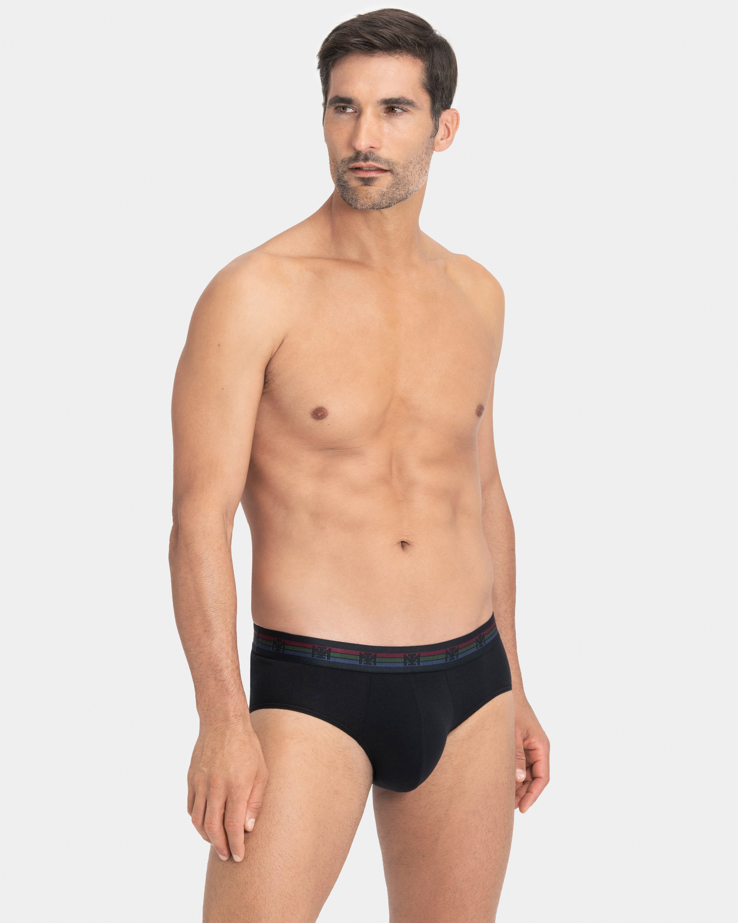 Pack of two plain man's briefs in cotton