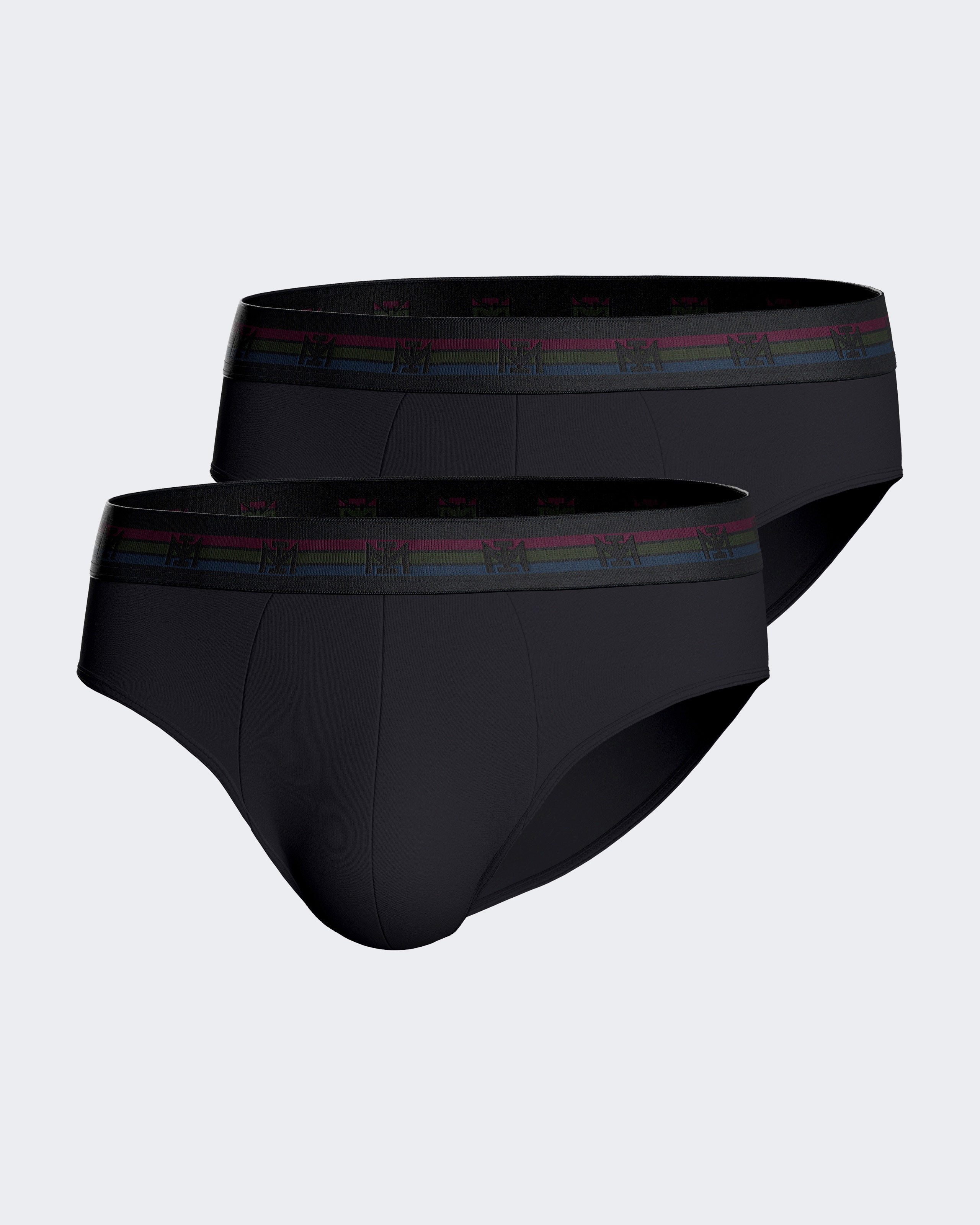 Pack of two plain man's briefs in cotton