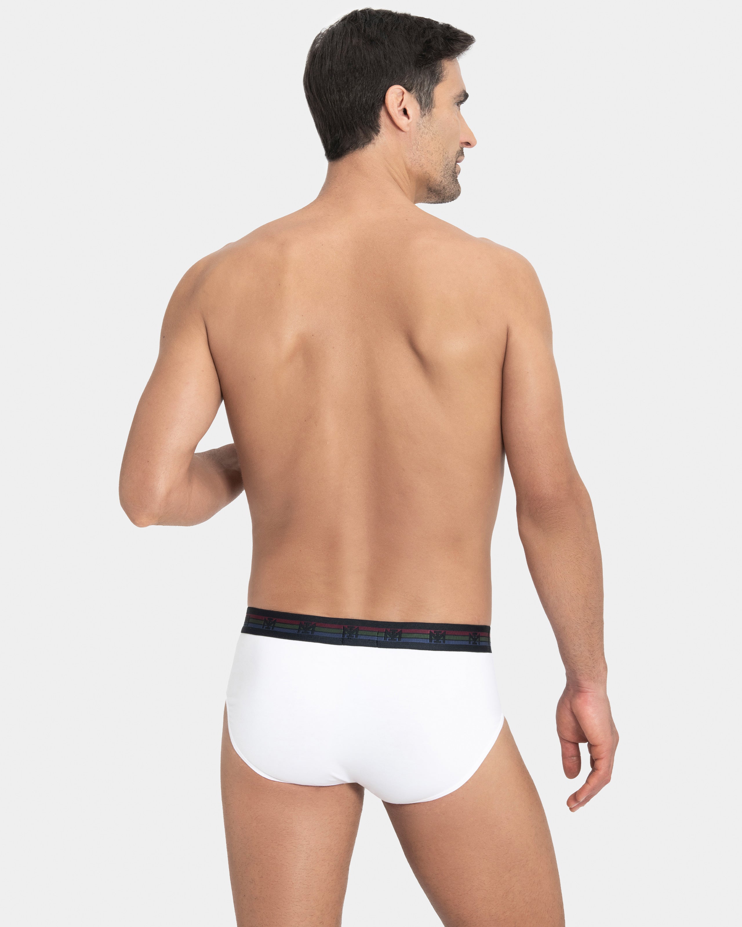 Pack of two plain man's briefs in cotton