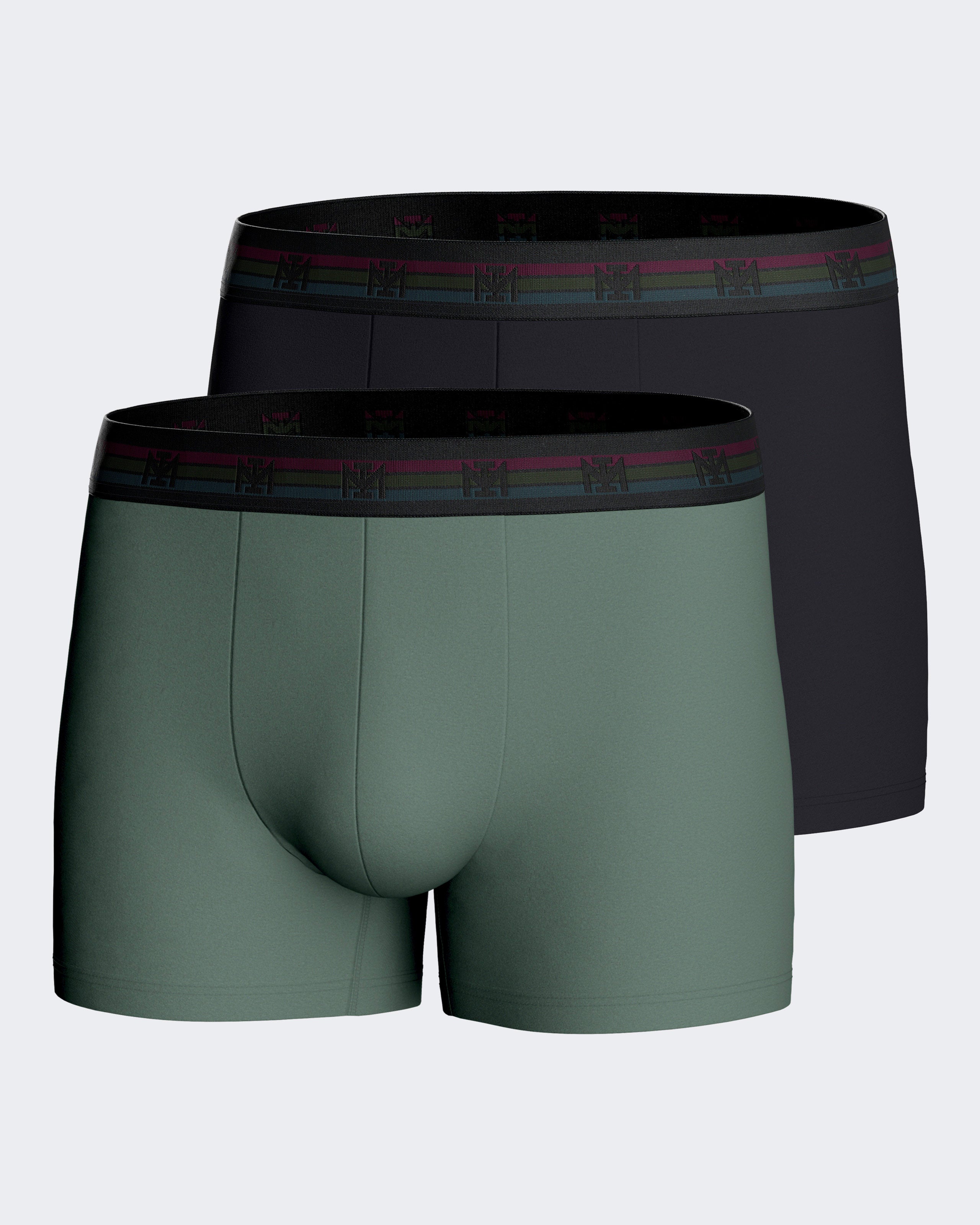 Pack 2 plain man's boxers in cotton