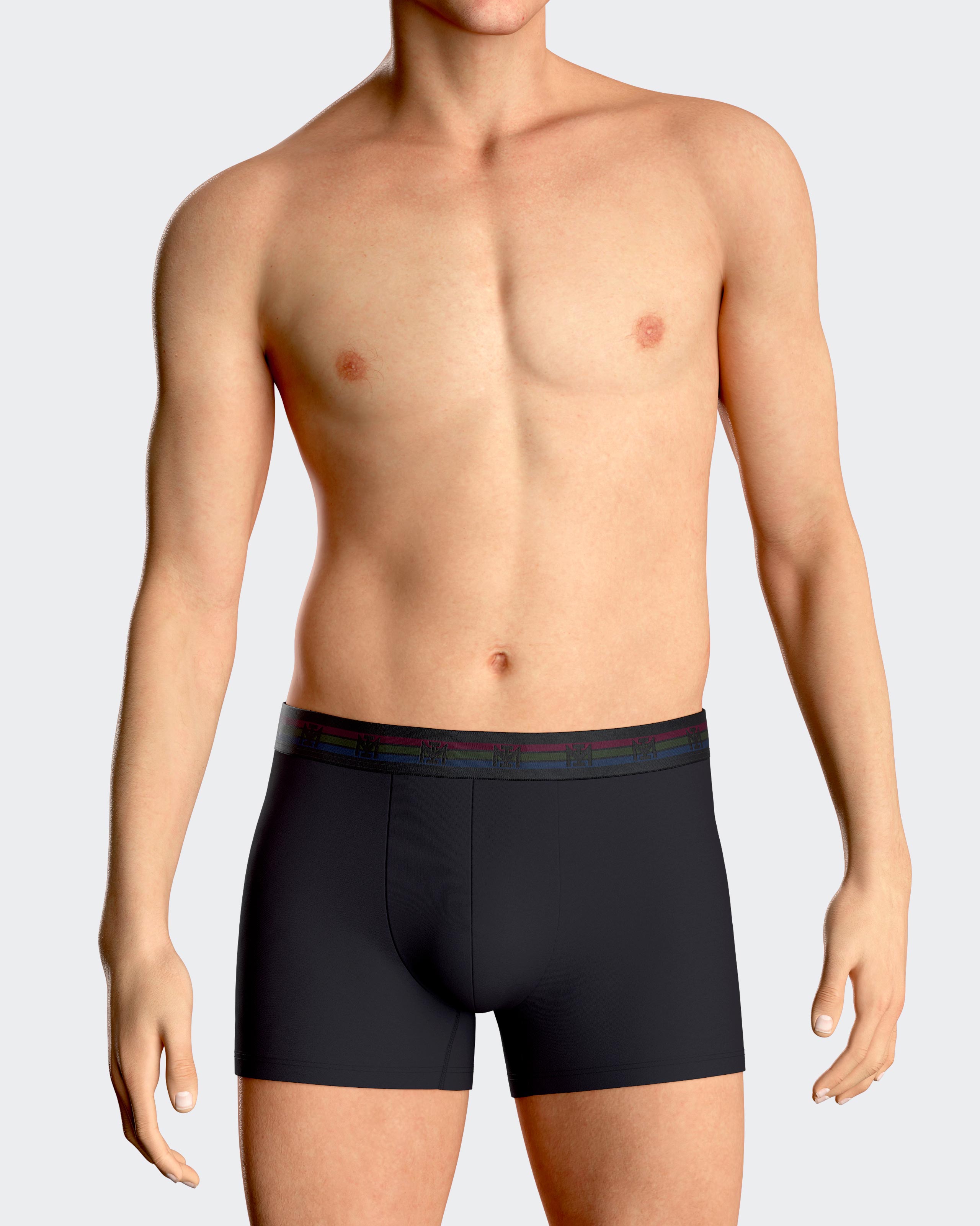 Pack 2 einfarbige Herren-Boxershorts aus Baumwolle