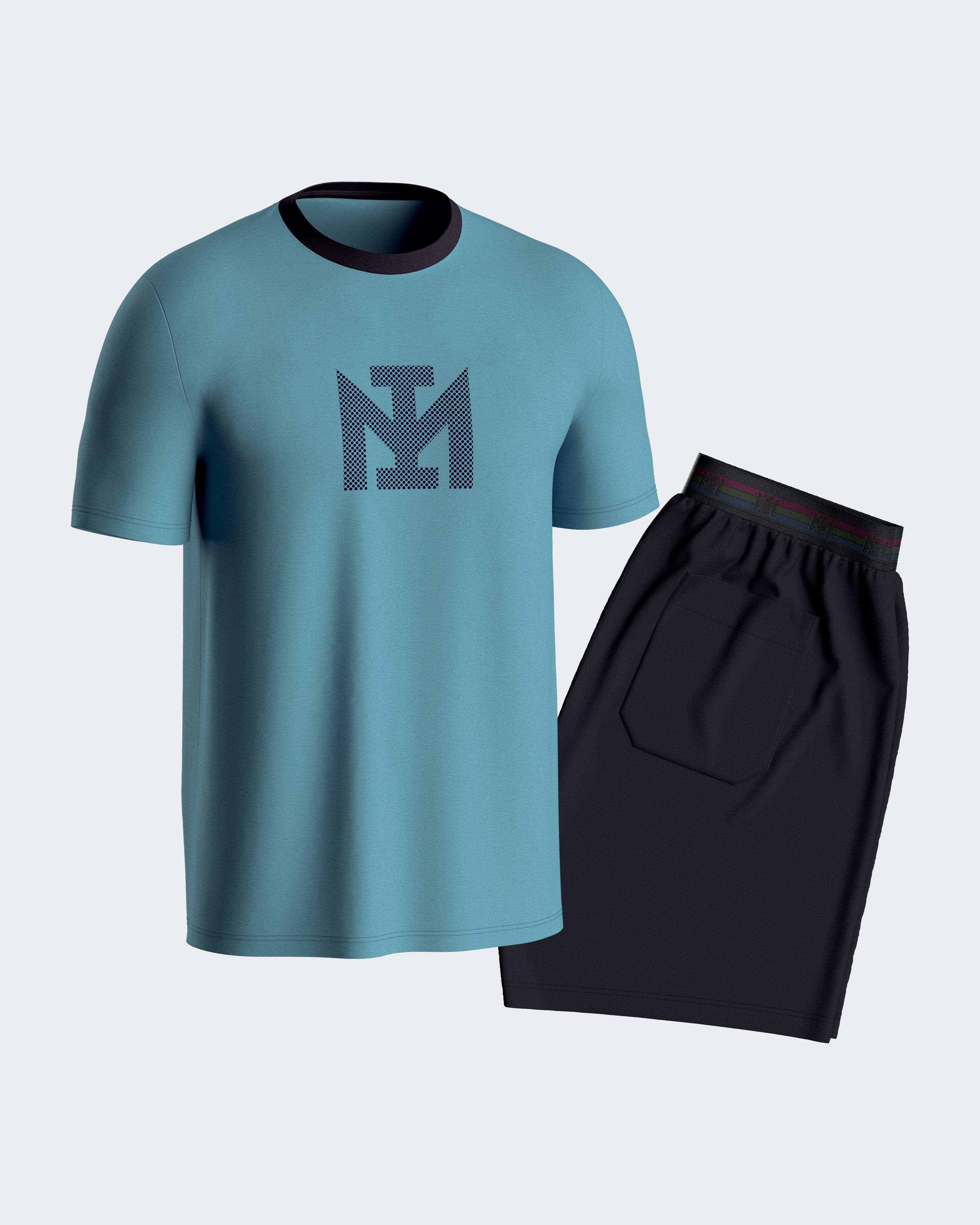 Pijama curto de homem em Algodão