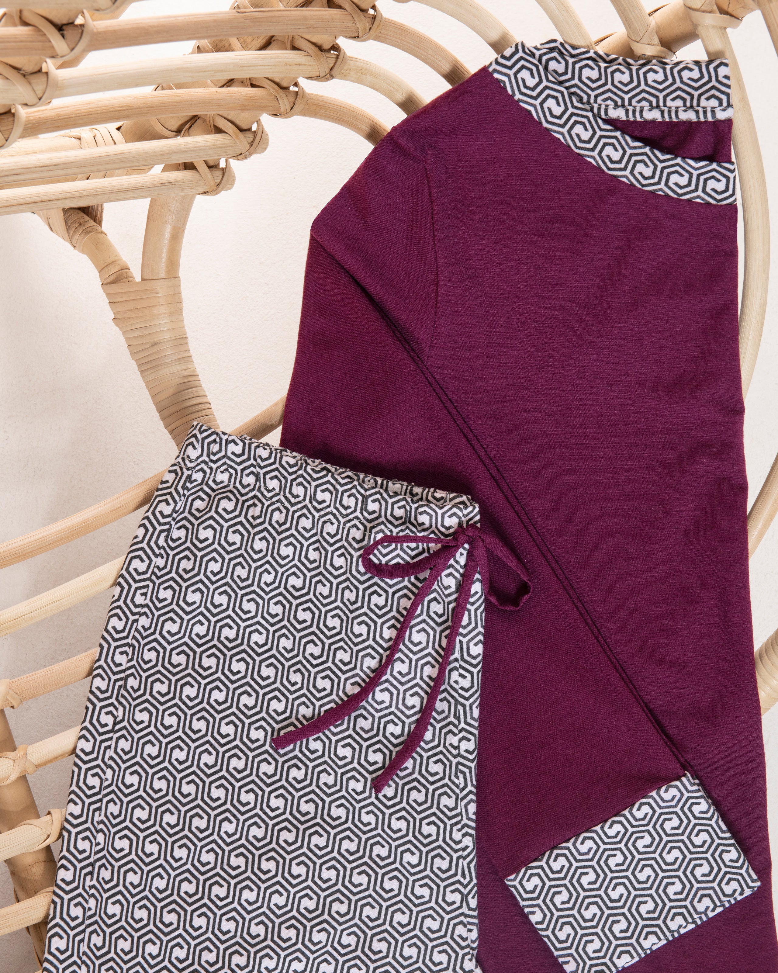 Geometric Print Pyjama in Cotton Moda