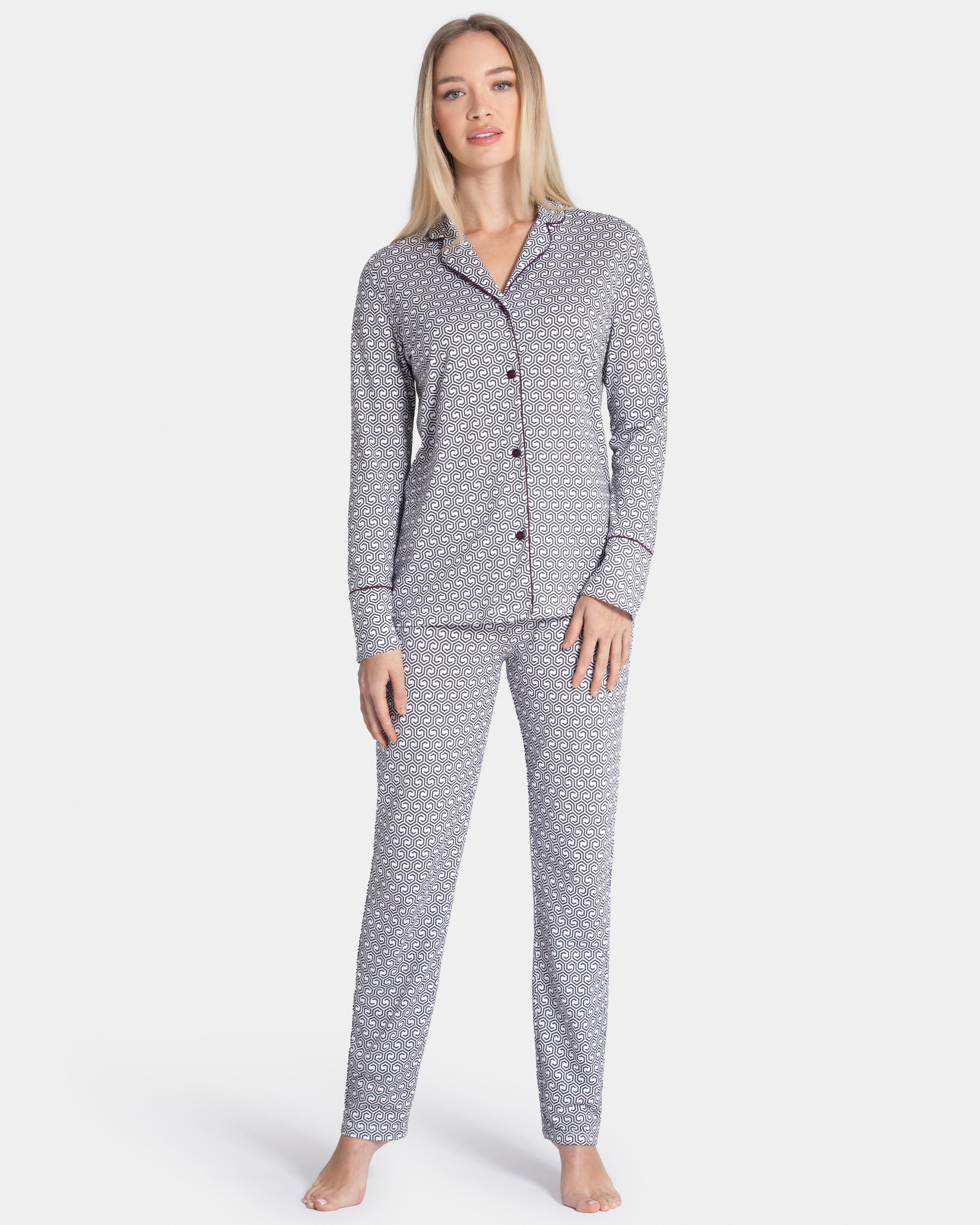 Pyjama femme imprimé en Coton Modal
