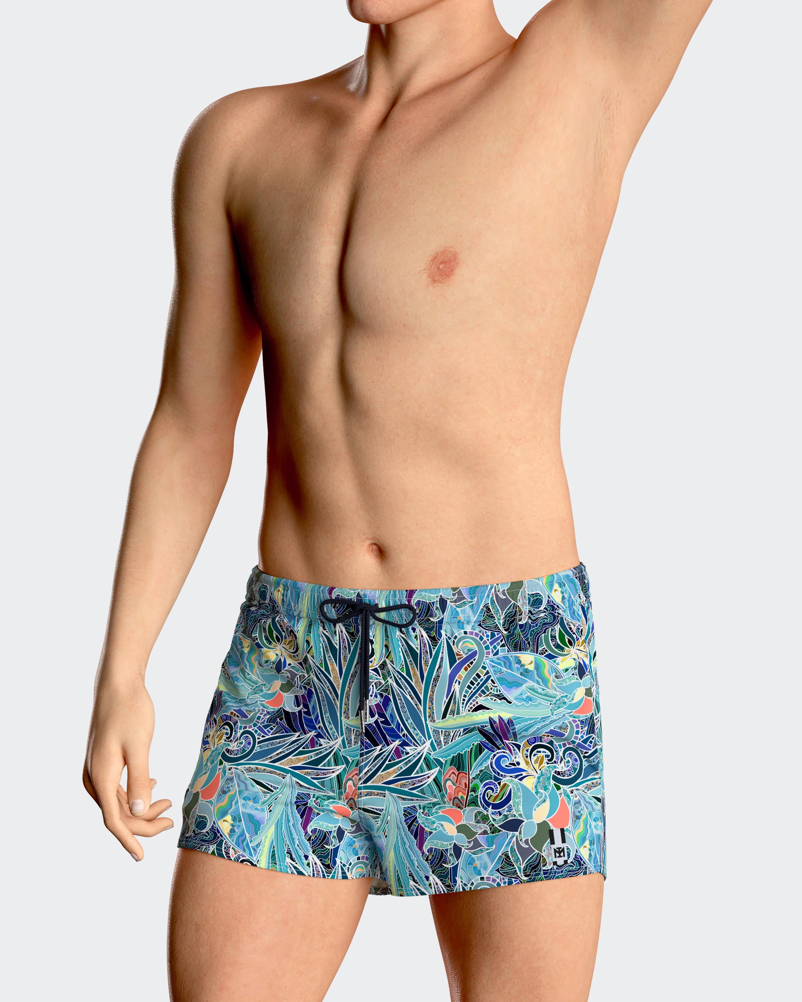 Bañador Short cortos estampado tropical