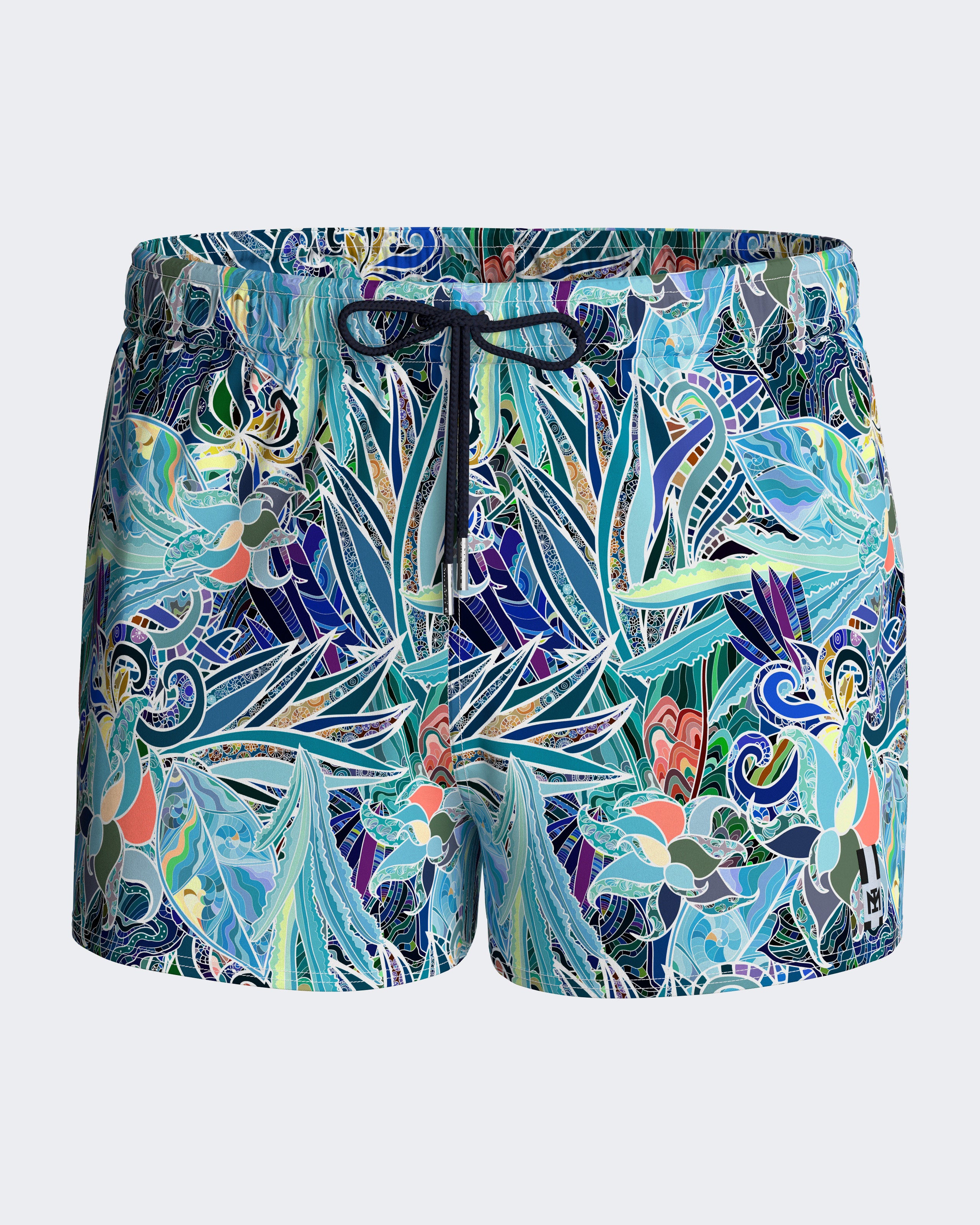 Bañador Short cortos estampado tropical