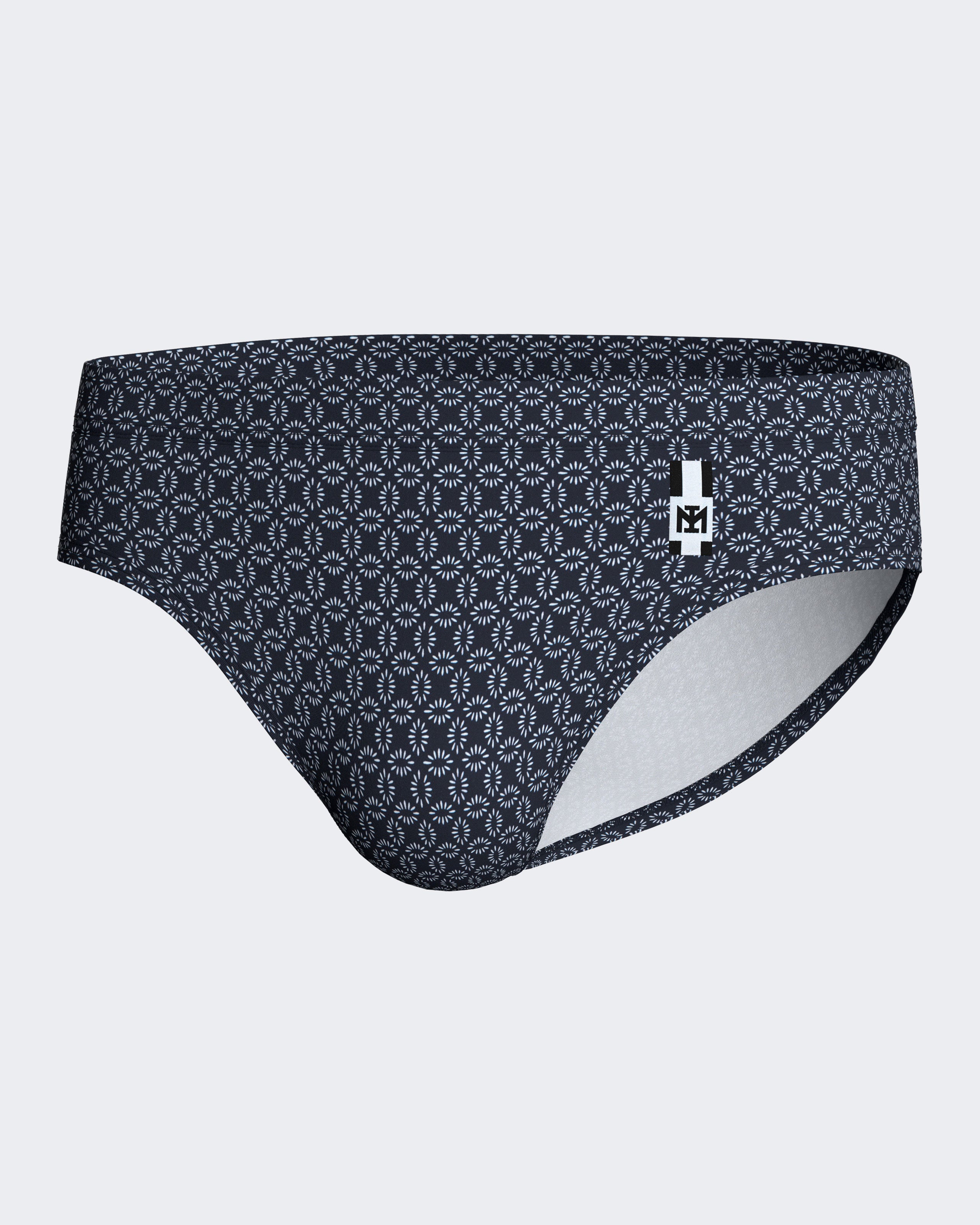 Slip de bain micromotif géométrique