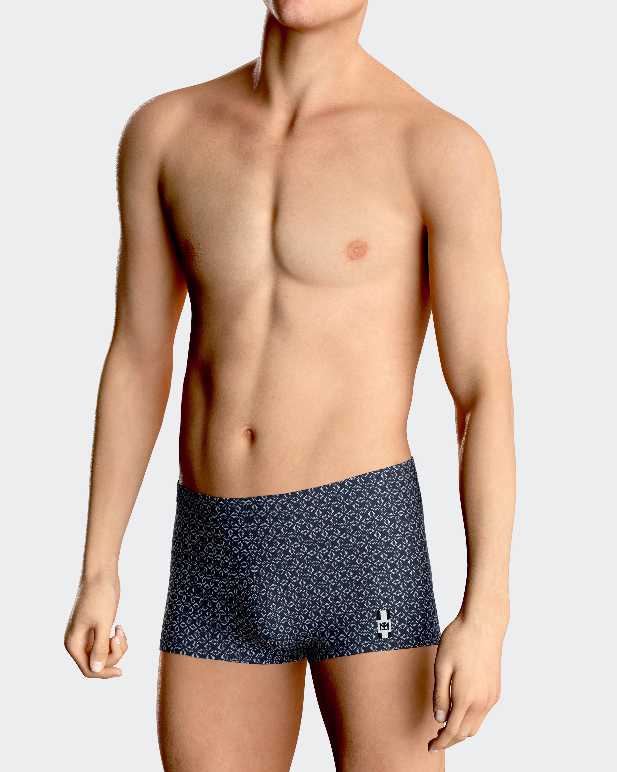 Boxer de bain micromotif géométrique