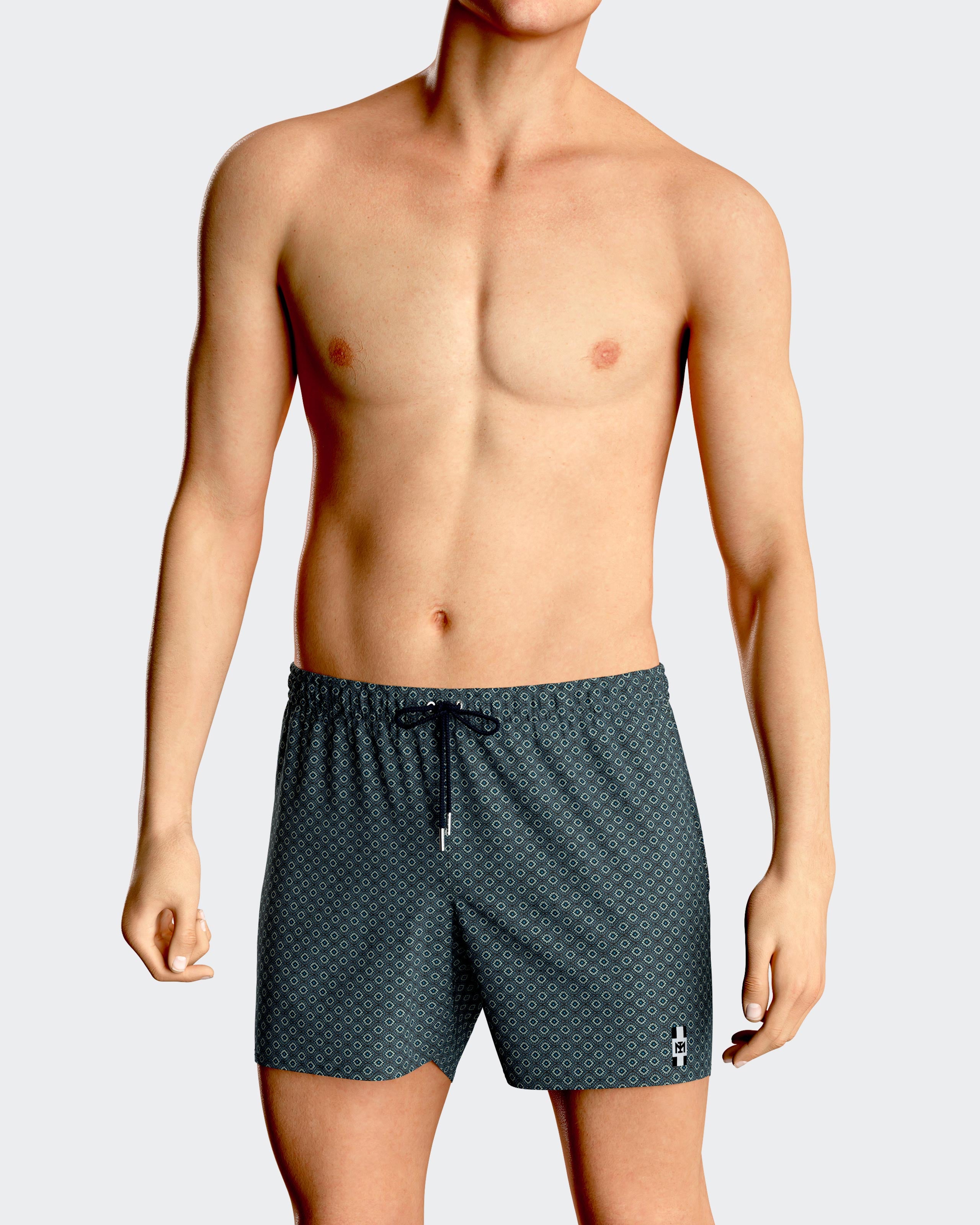 Short de bain imprimé géométrique