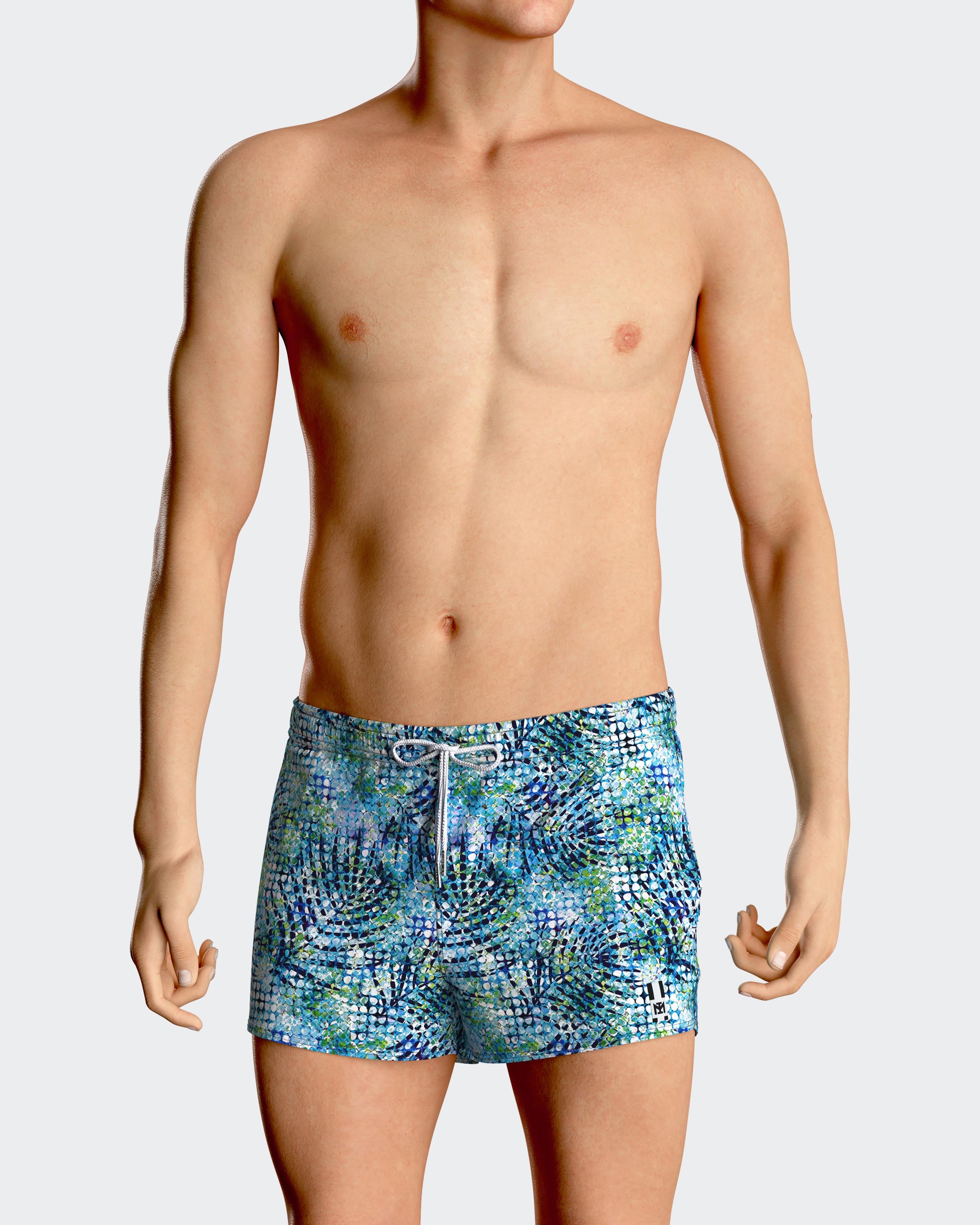 Calções de Banho curtos estampado exótico