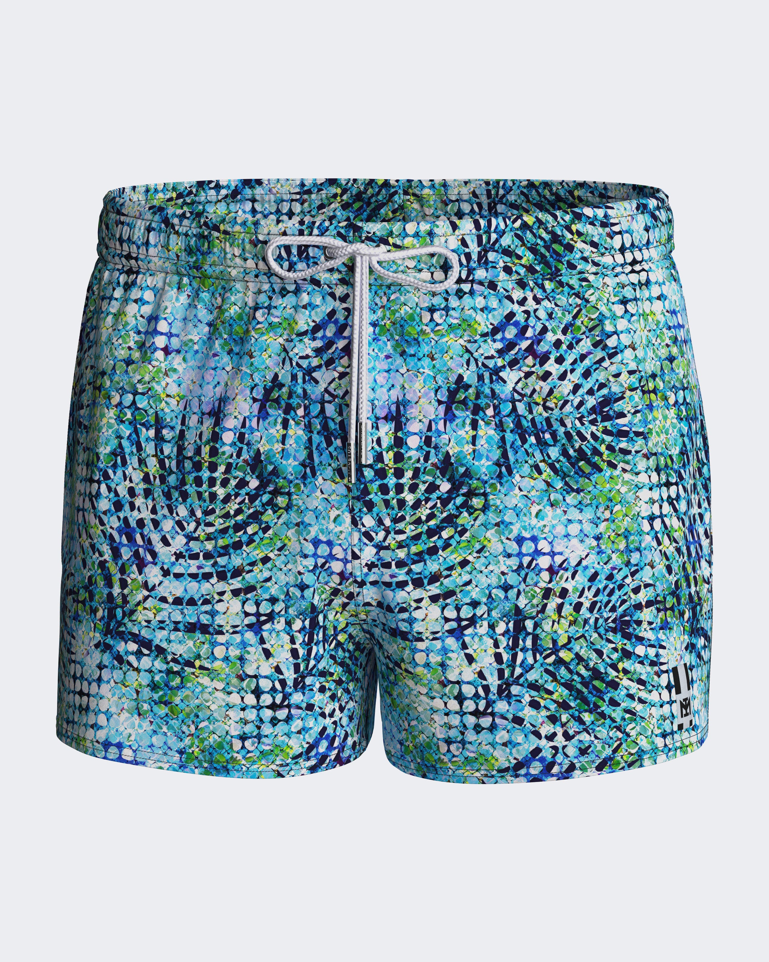 Calções de Banho curtos estampado exótico