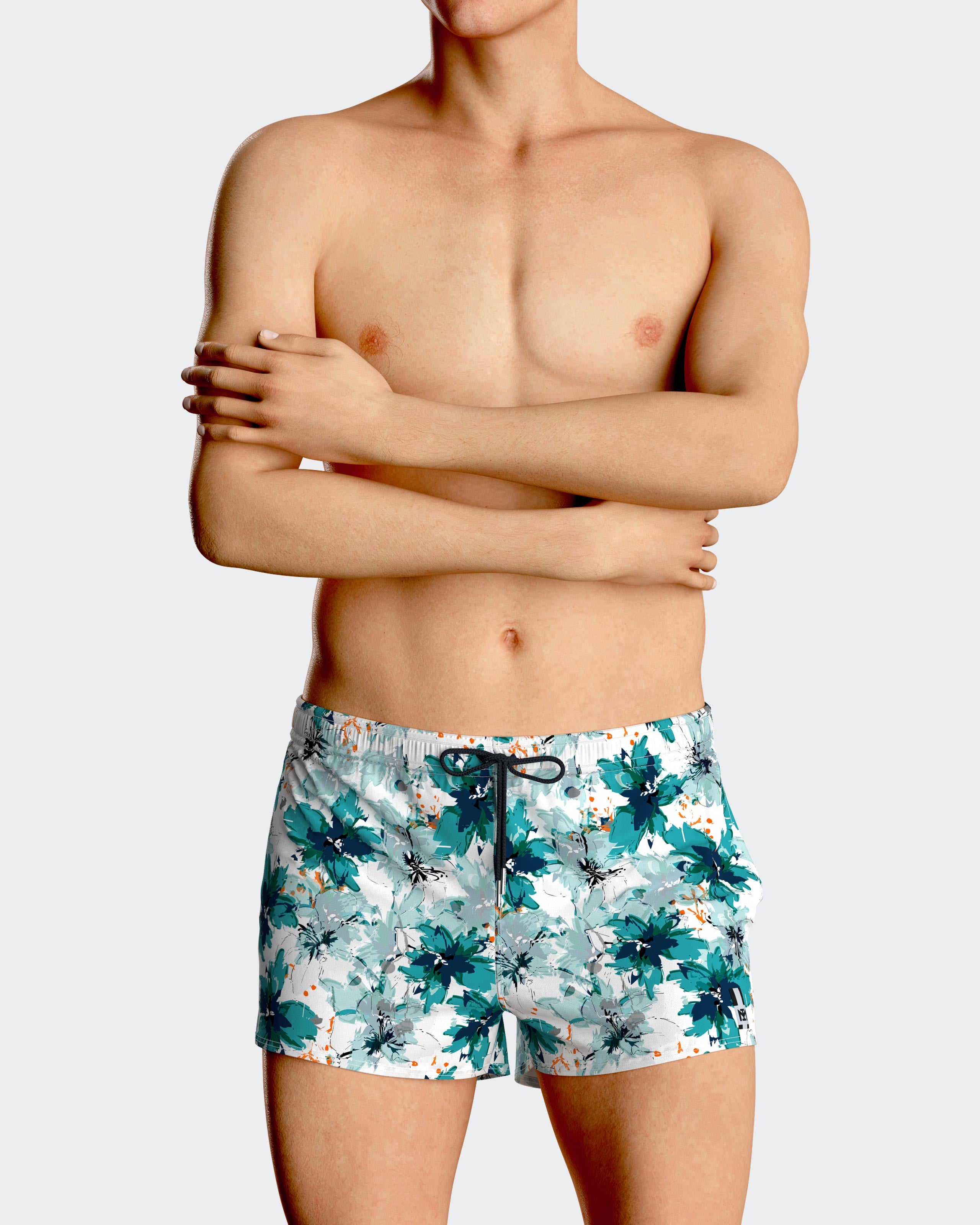 Calções de Banho Curtos Estampado floral