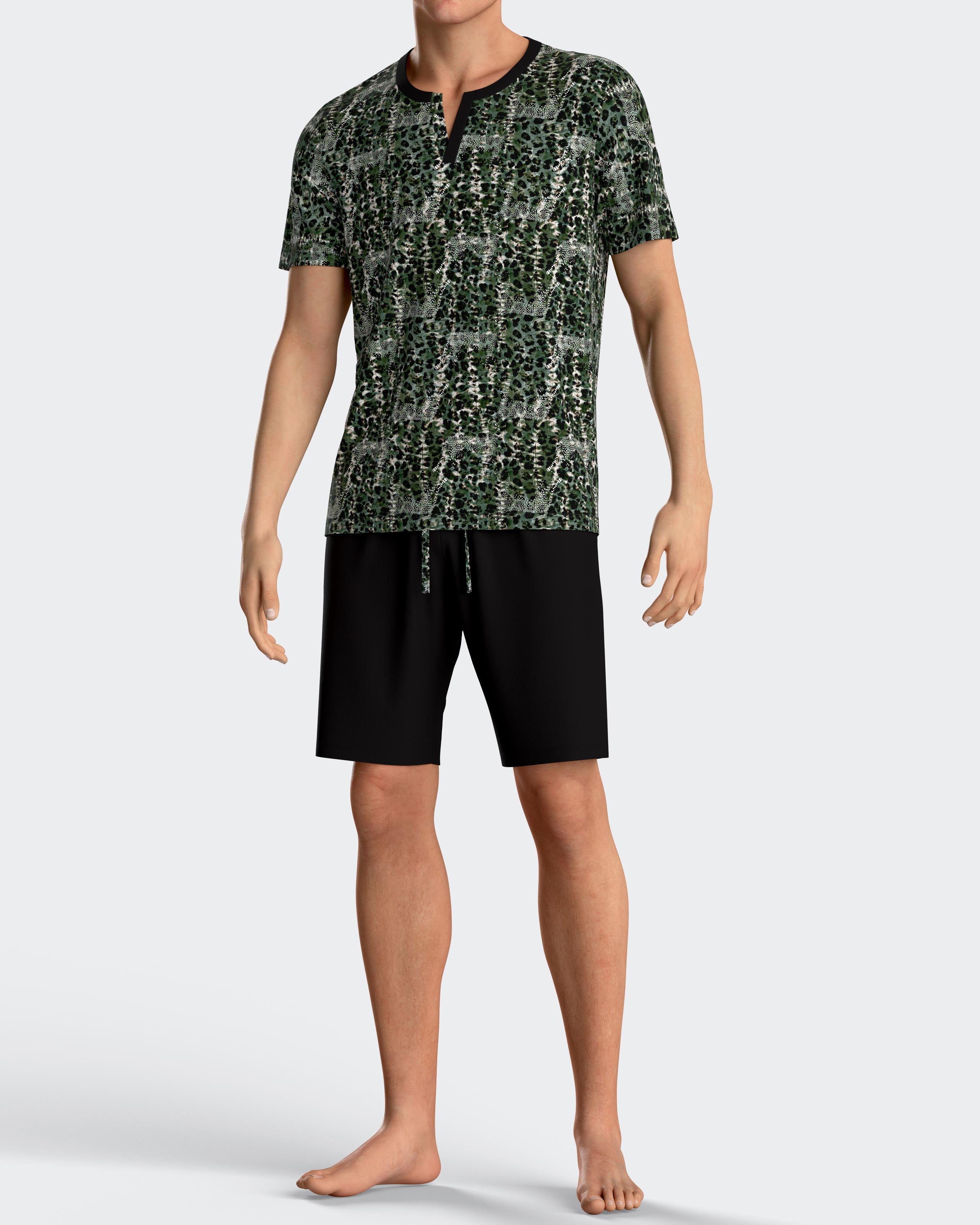 Pijama de homem estampado em Lyocell