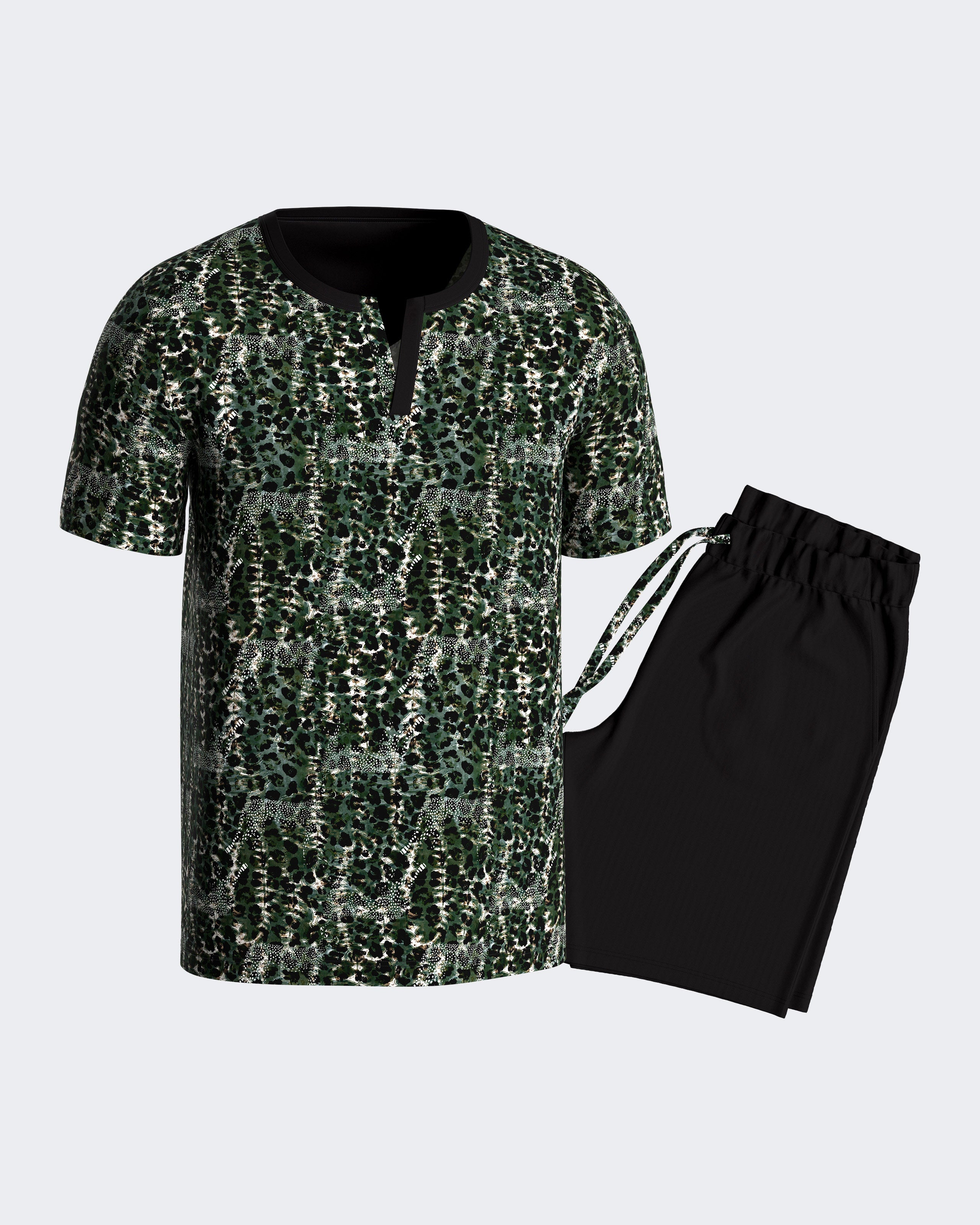 Pijama de hombre estampado en Lyocell