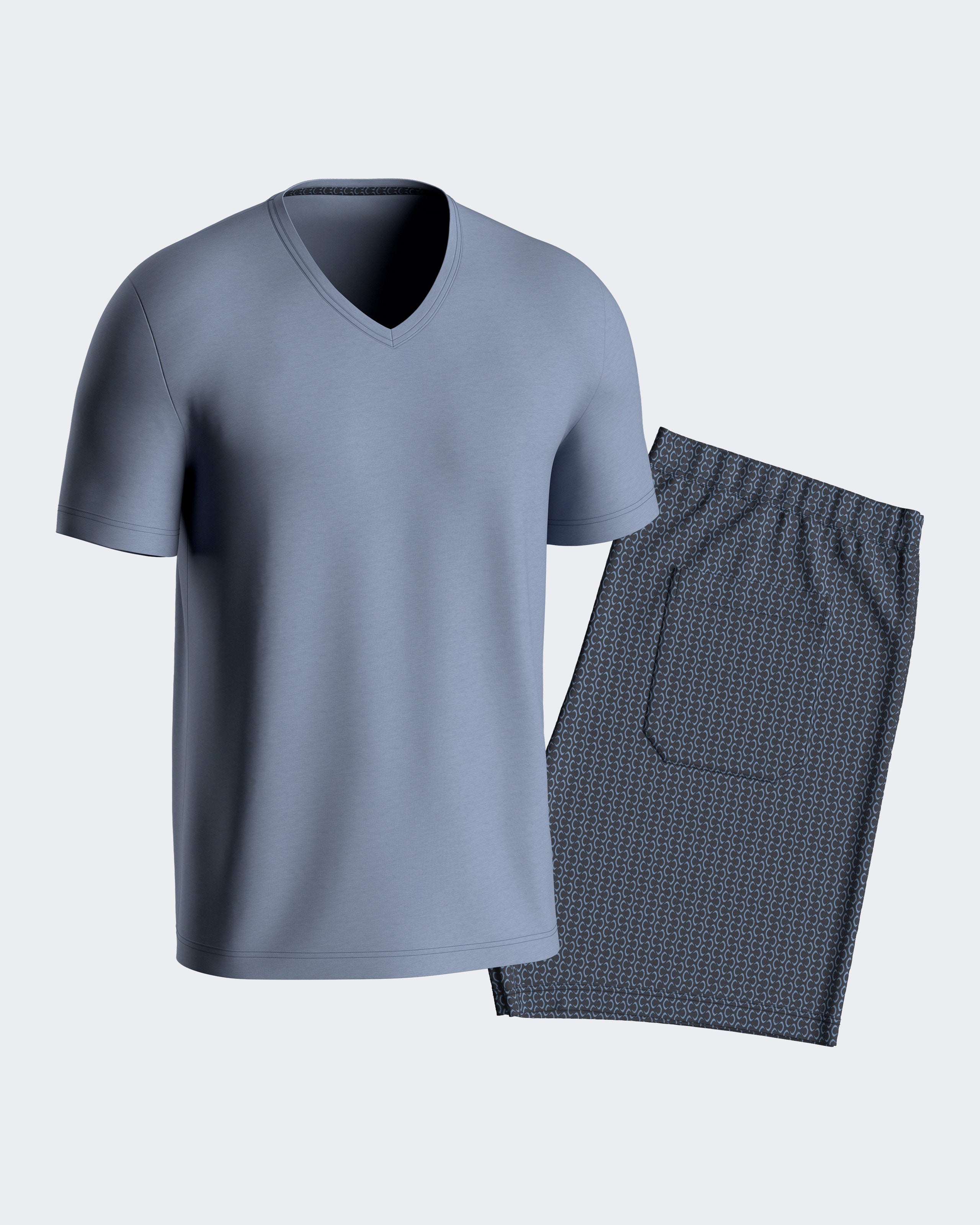 Pijama curto de homem em Algodão