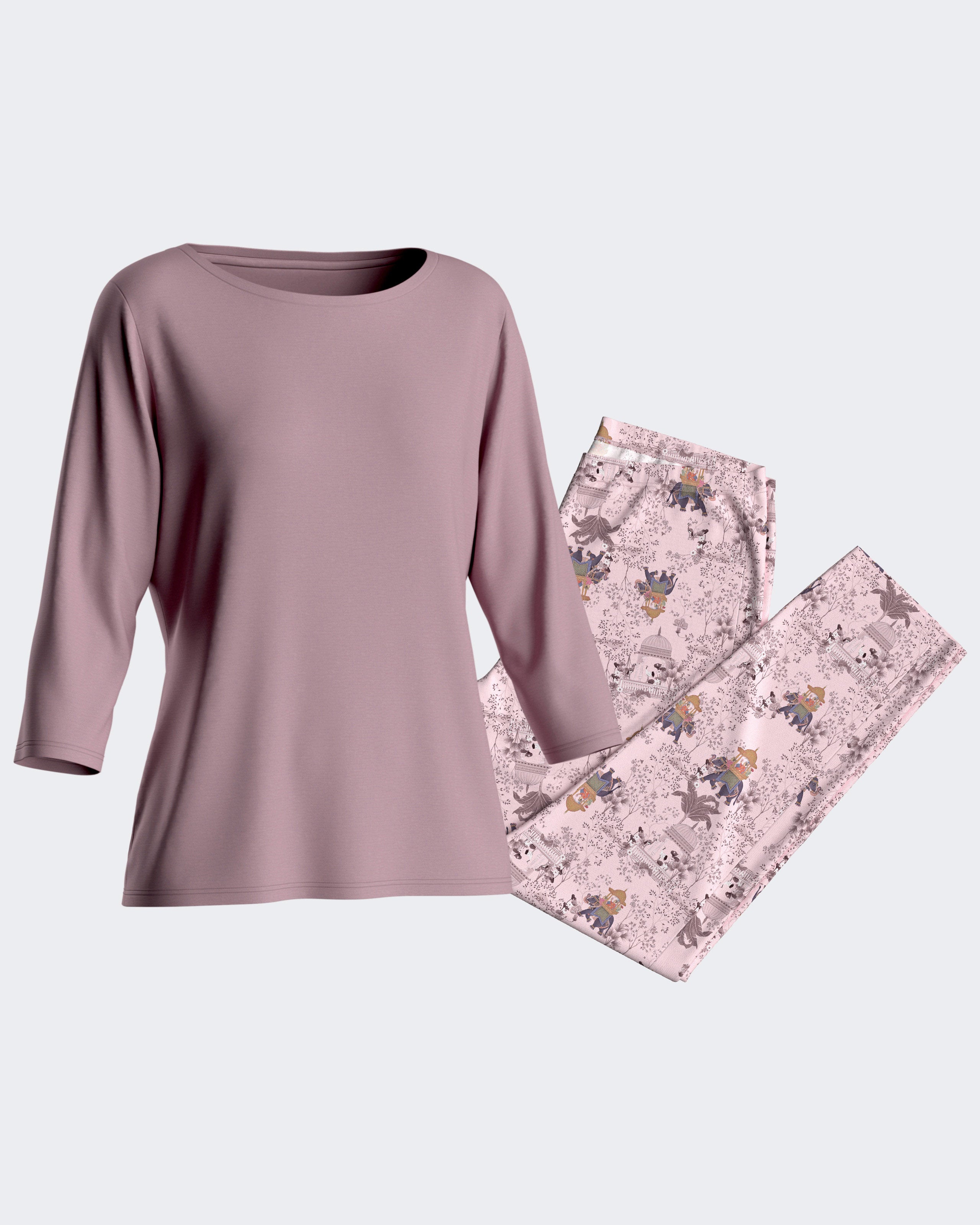 Pijama de mulher estampado em Algodão Modal