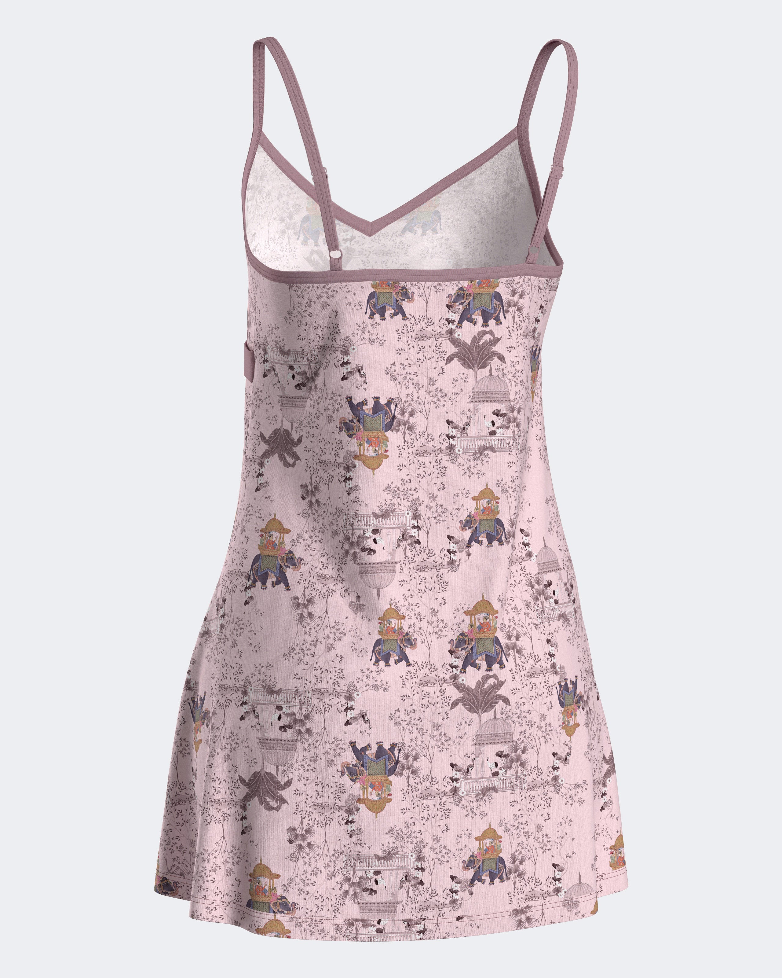 Chemise courte avec bretelles et imprimé exotique