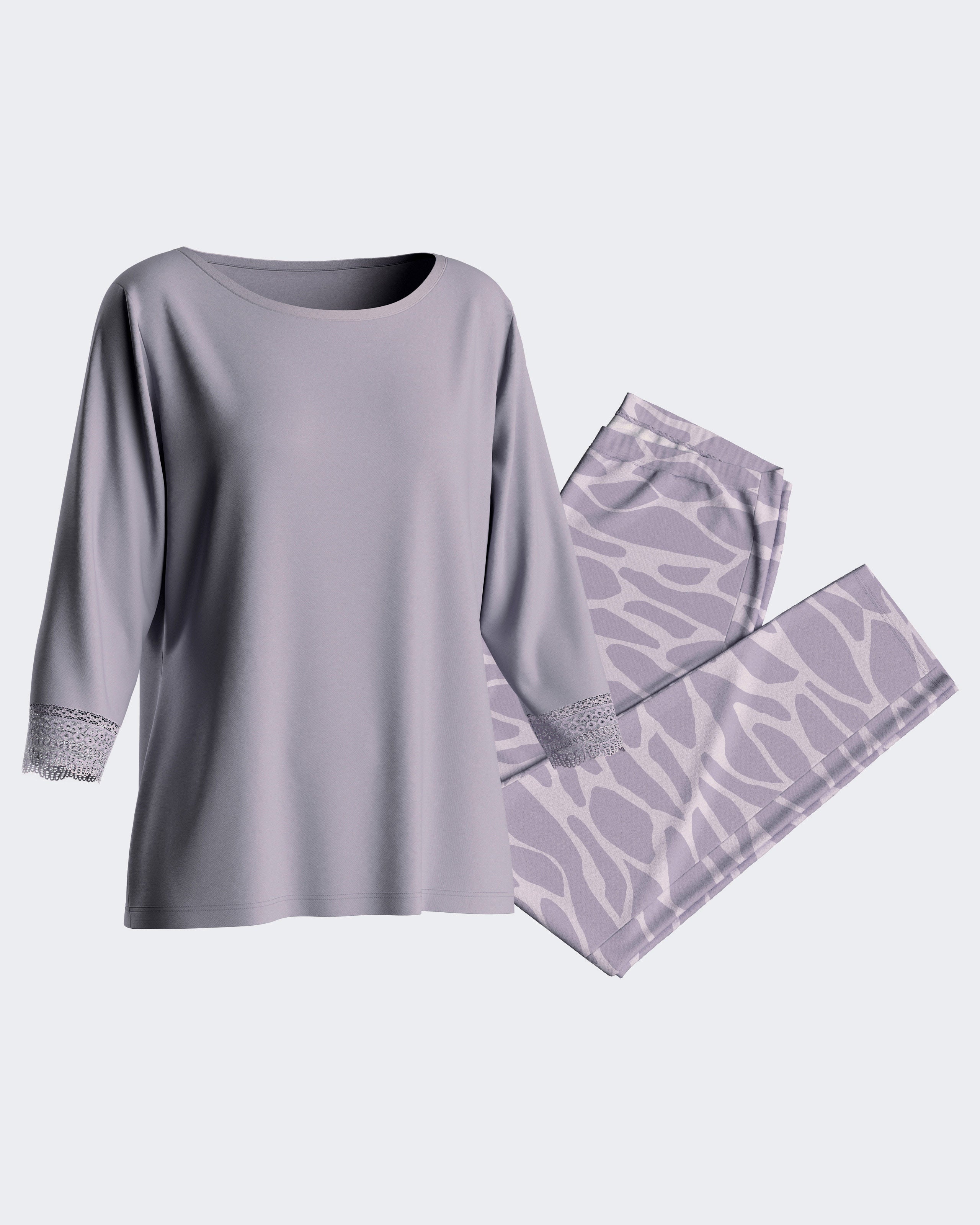 Pijama de mulher com detalhes em renda