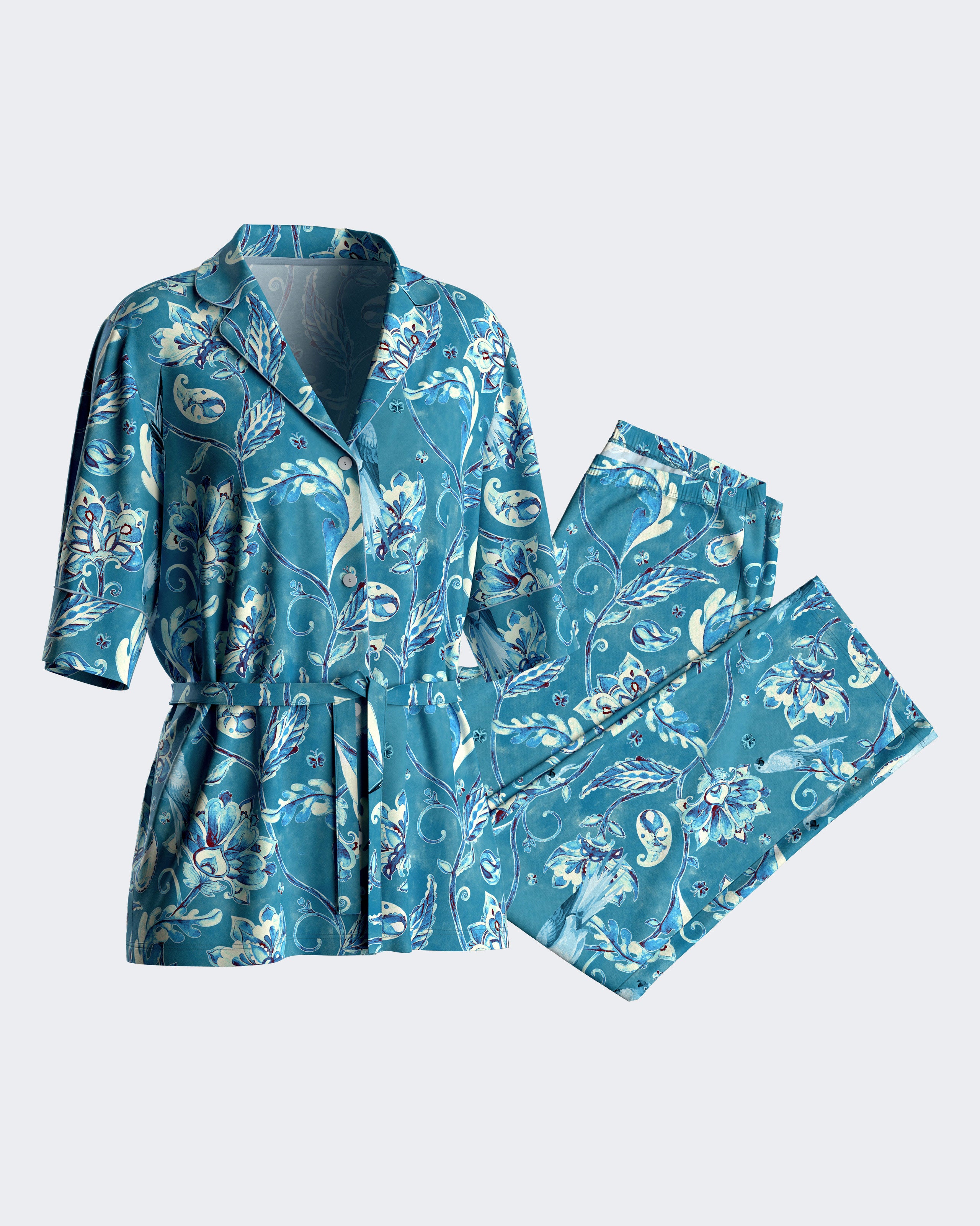 Button Pyjamas with floral print in Modal