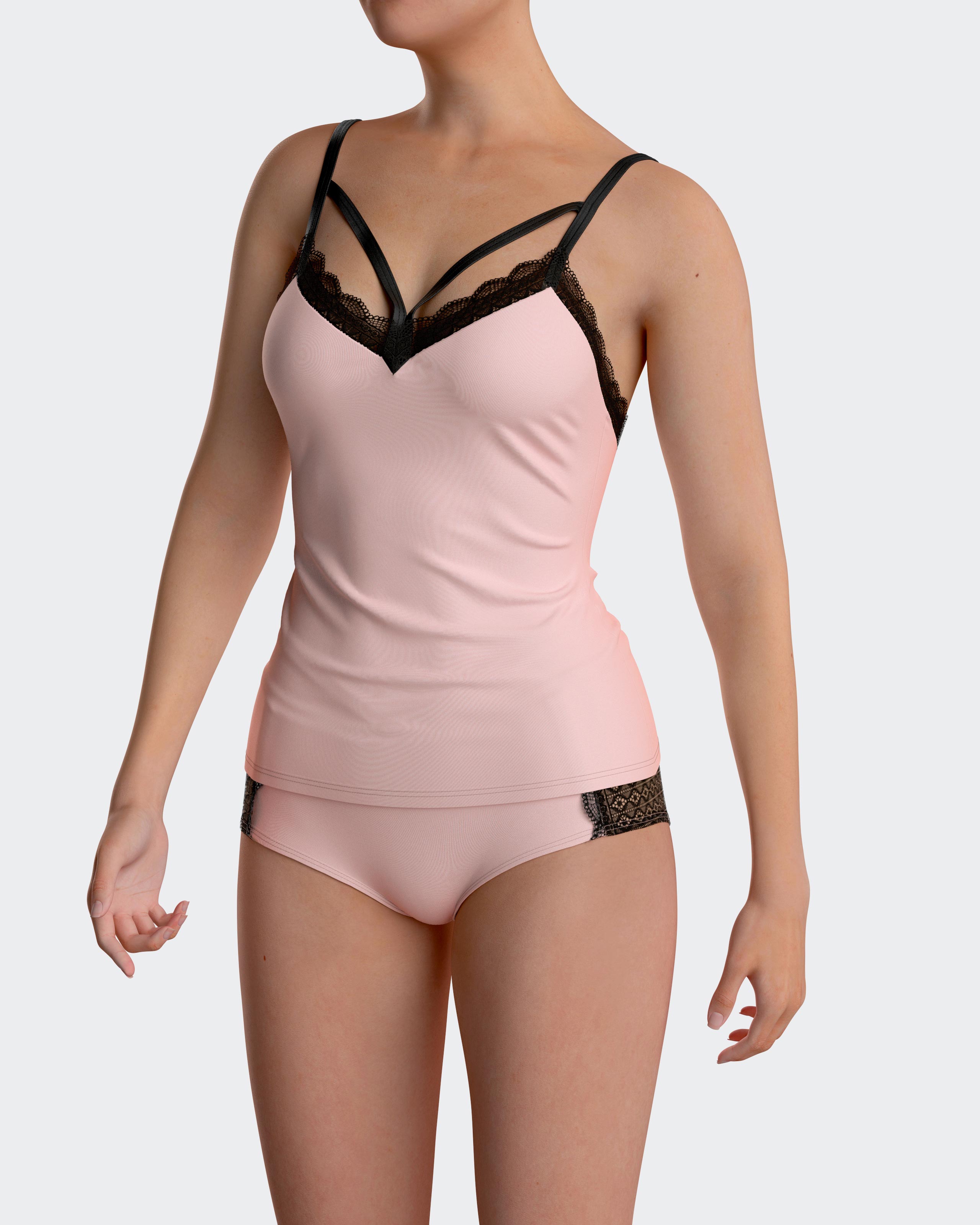 Träger Top mit Spitzendetails
