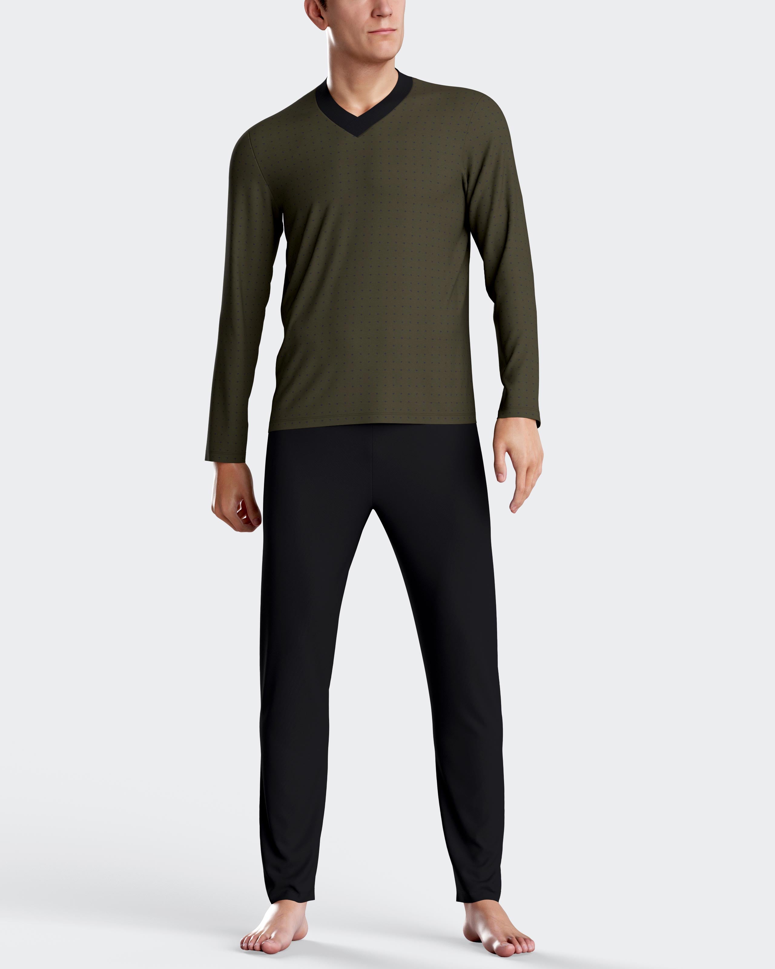 Pijama de hombre en algodón