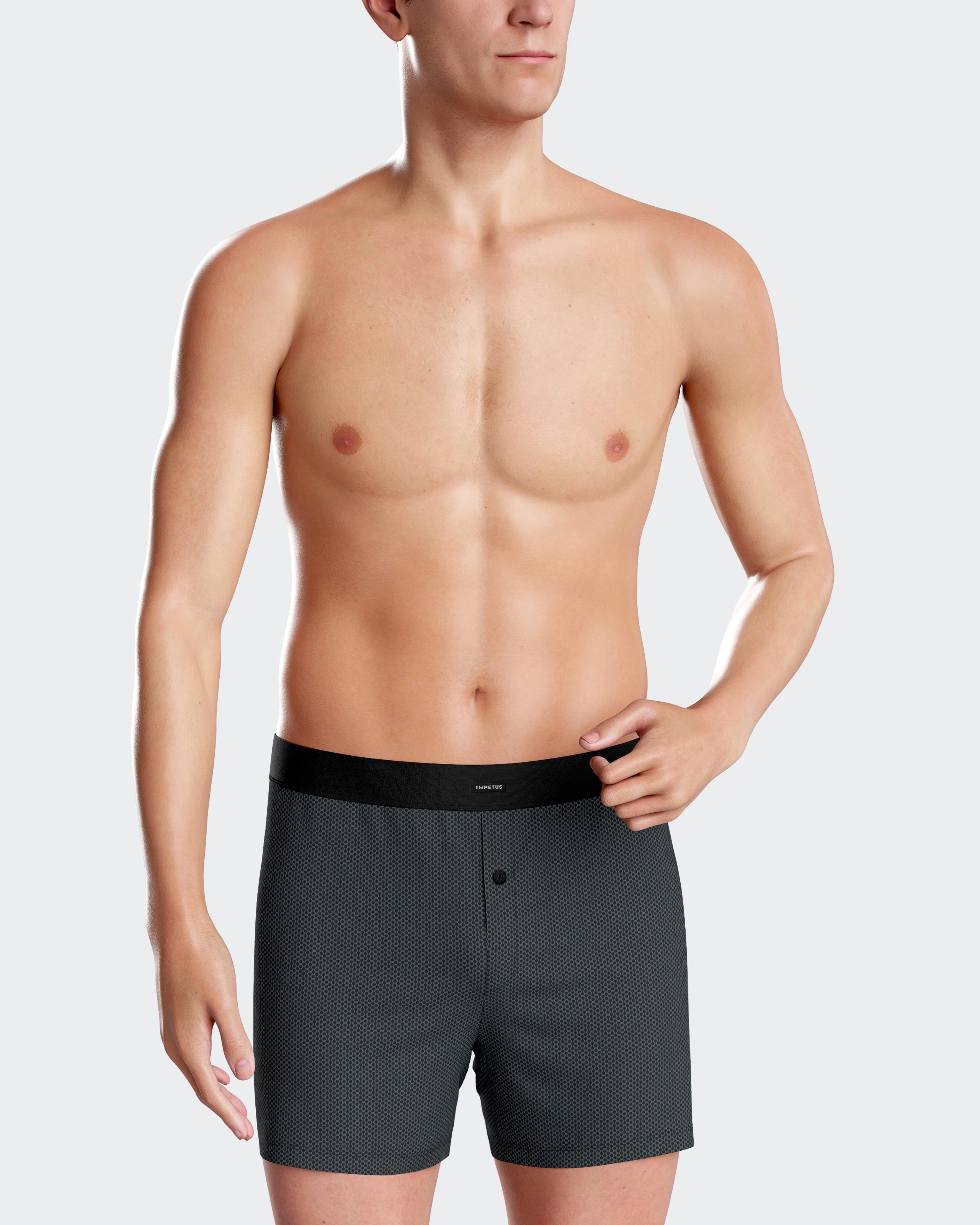 Boxer com botón de punto de hombre en Algodón