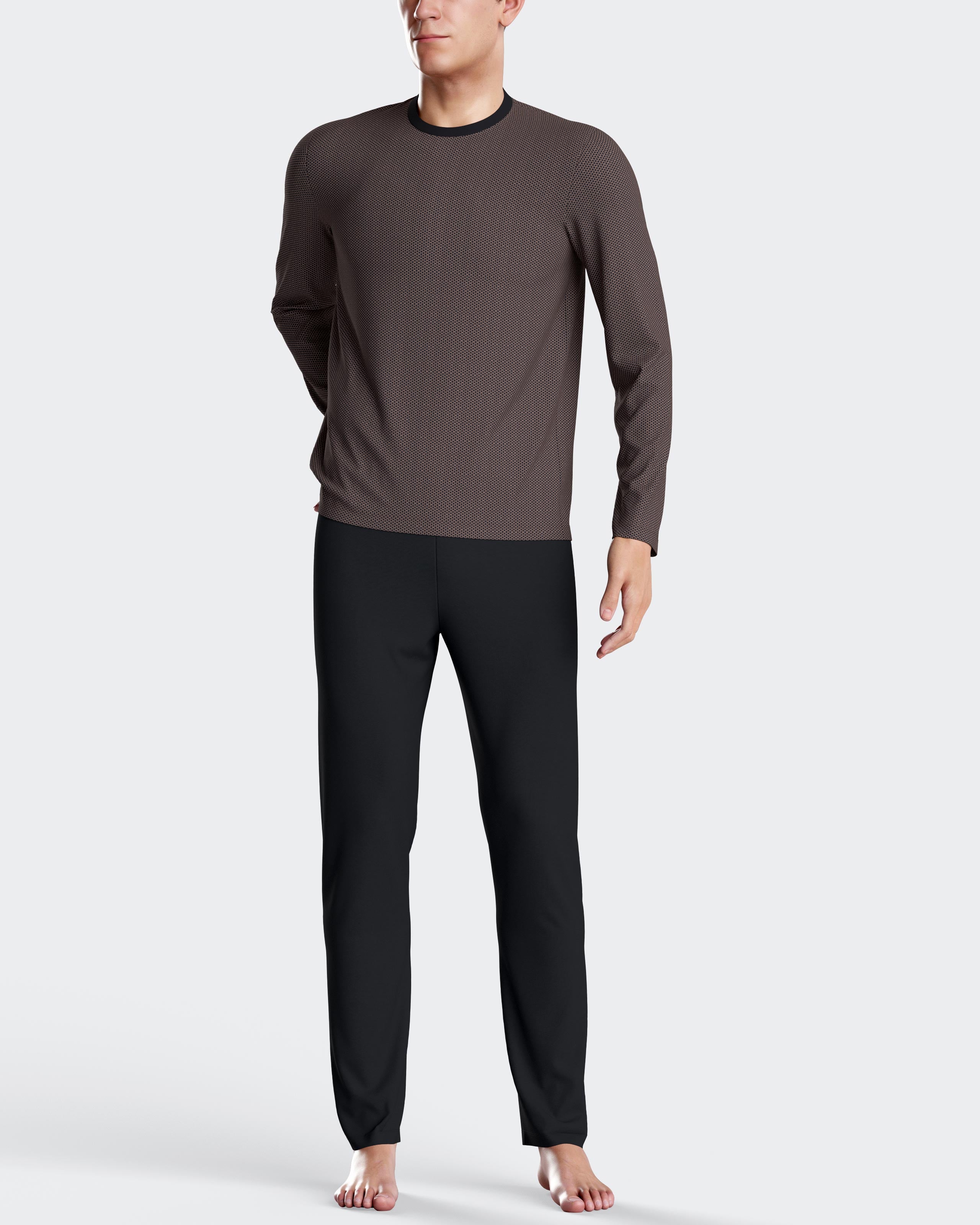 Men's pyjamas with micro-motif in Cotton