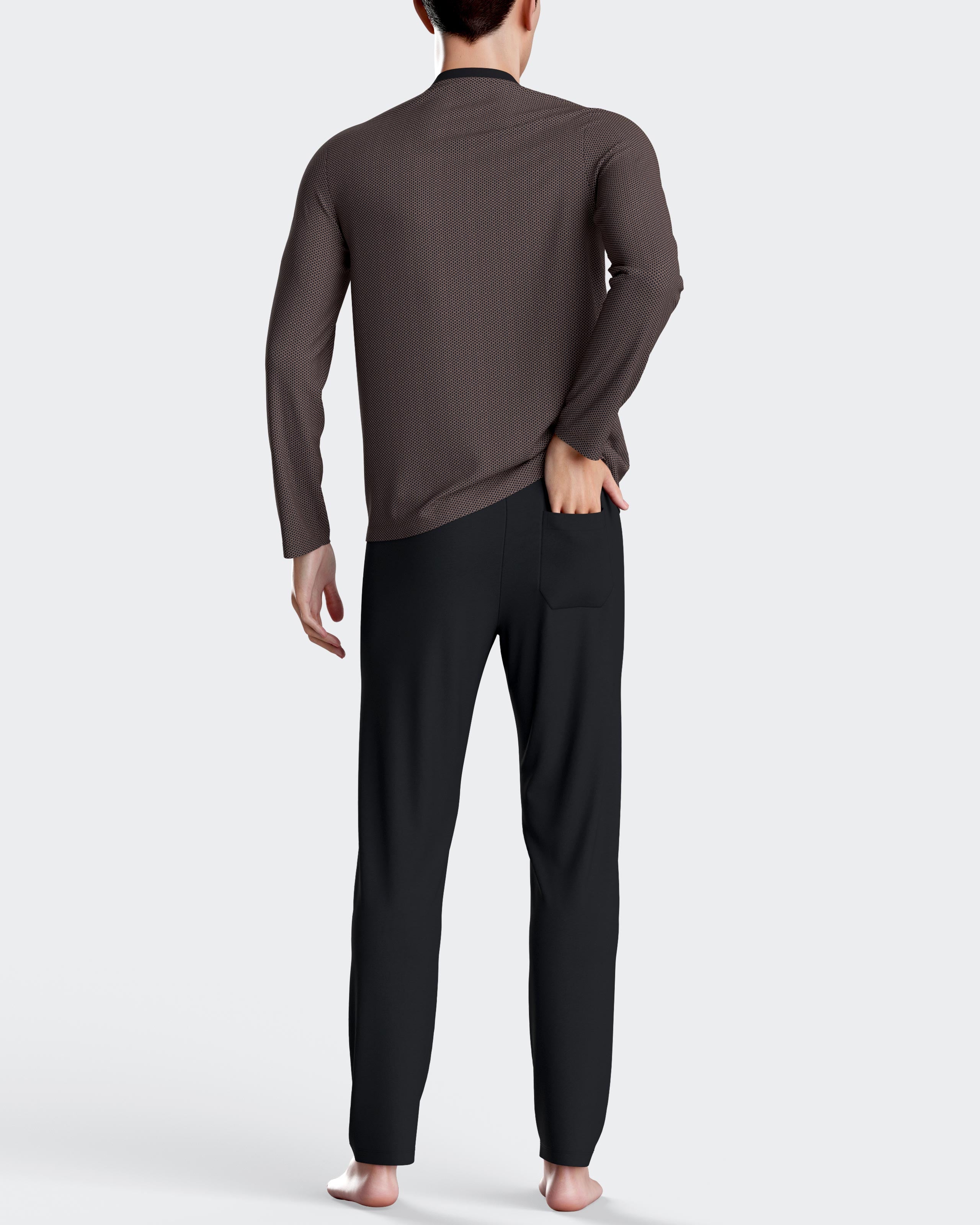 Men's pyjamas with micro-motif in Cotton