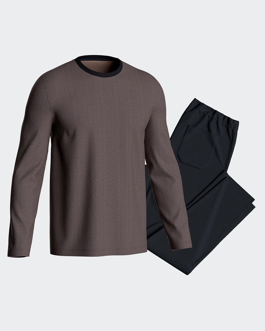 Pyjamas til mænd med mikromotiv i bomuld