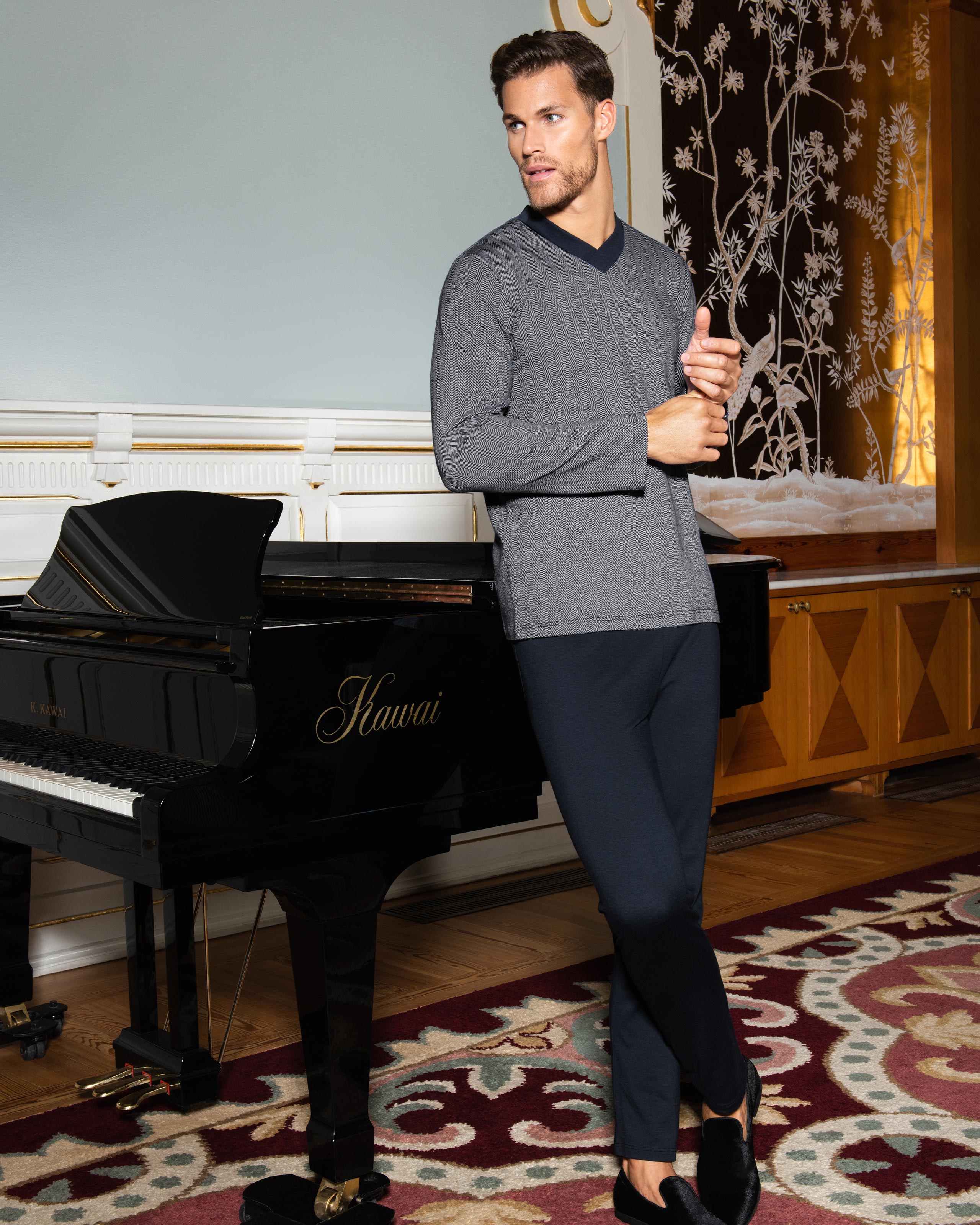 Men's jacquard pyjamas in Cotton