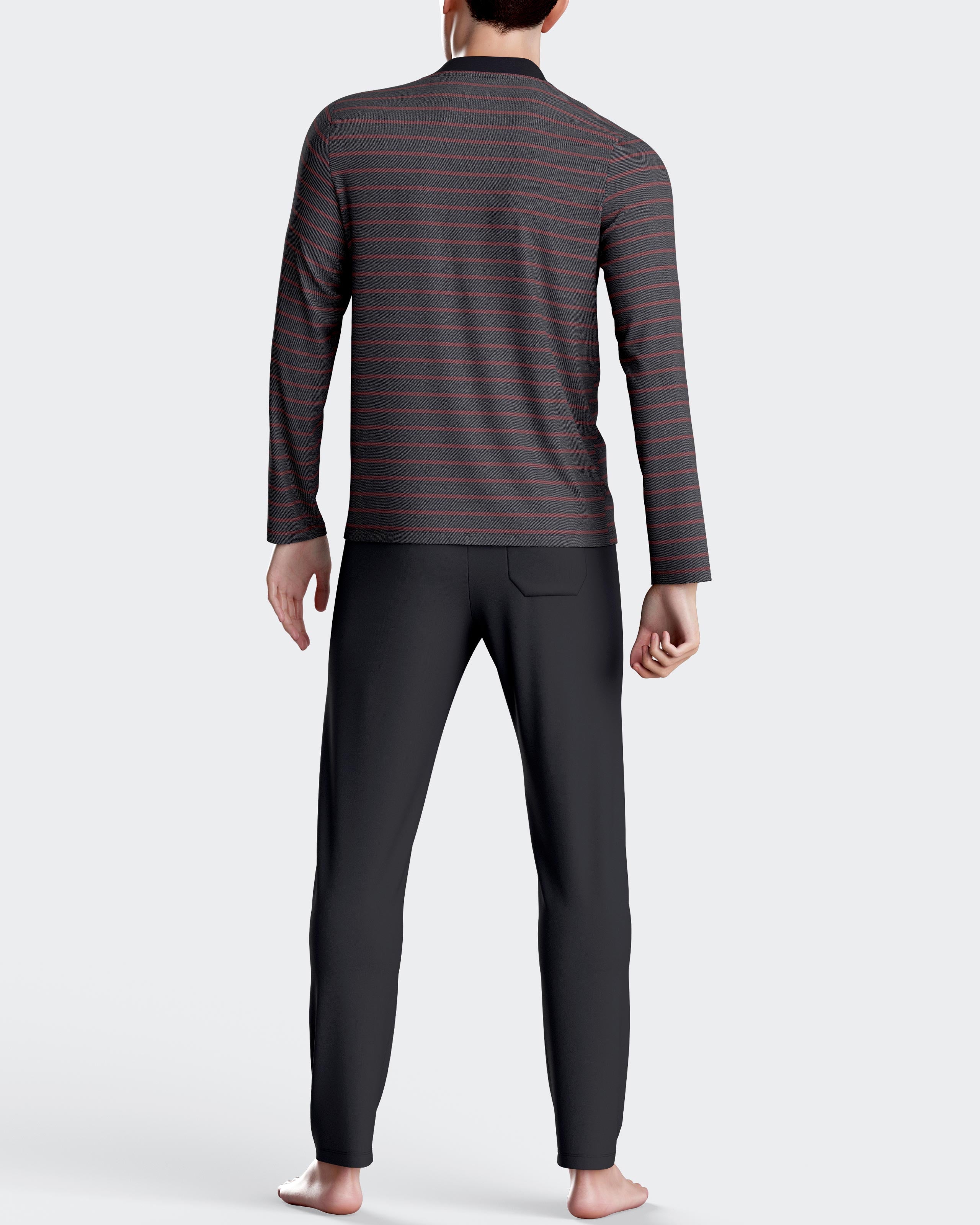 Stribet pyjamas i bomuld