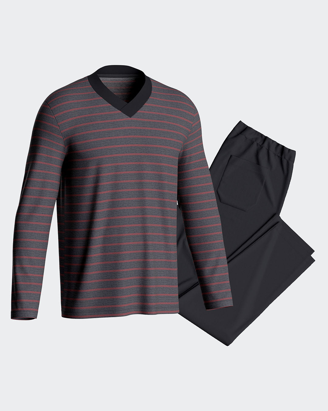 Stribet pyjamas i bomuld