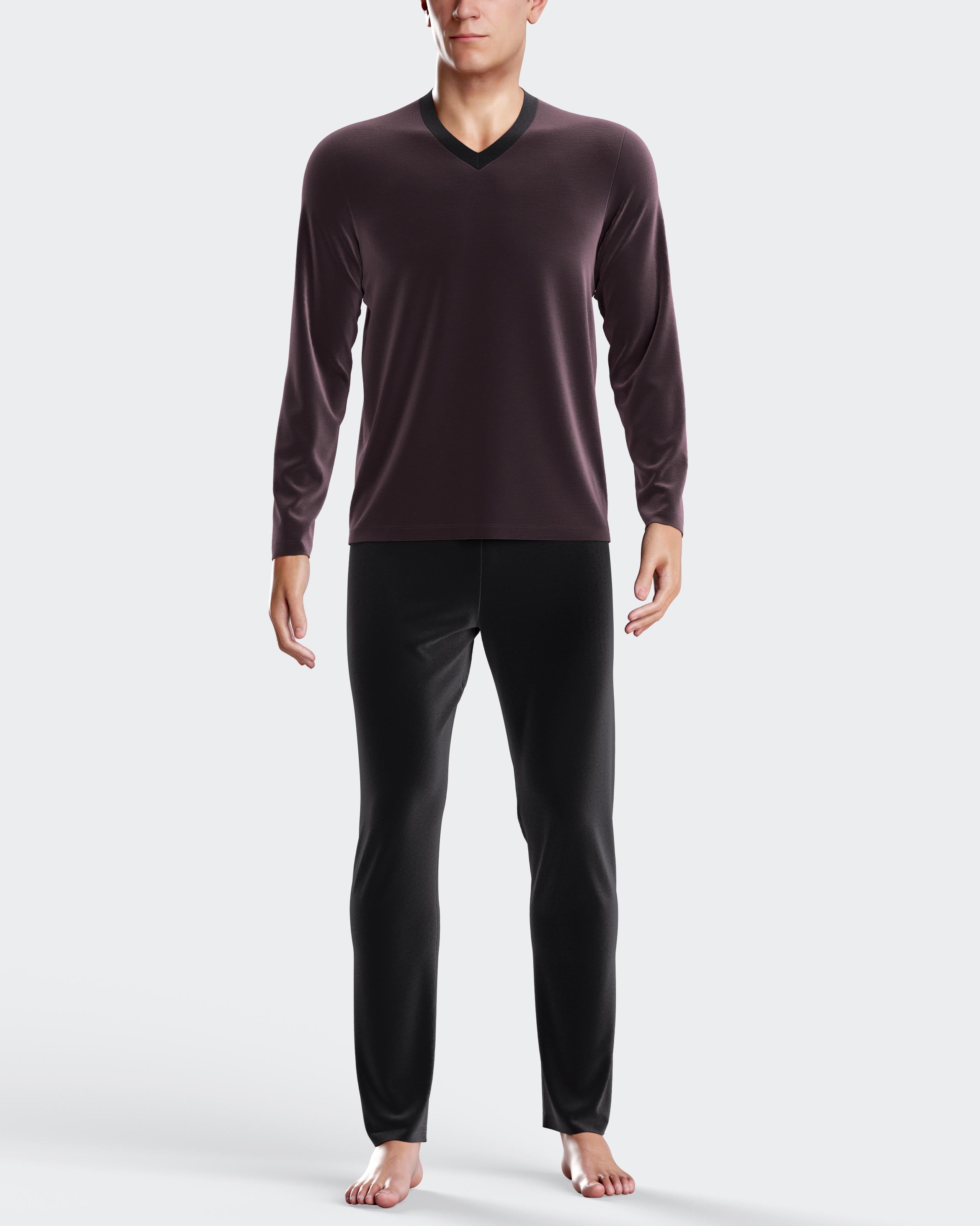 Pijama de homem com textura em Veludo térmico