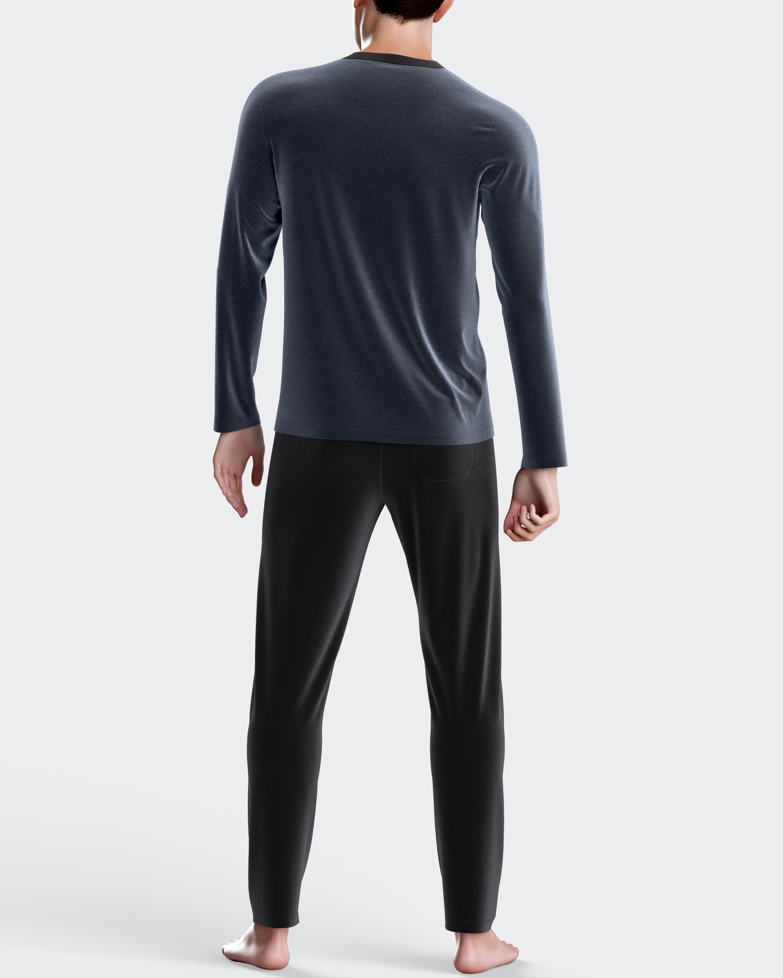 Pijama de homem com textura em Veludo térmico