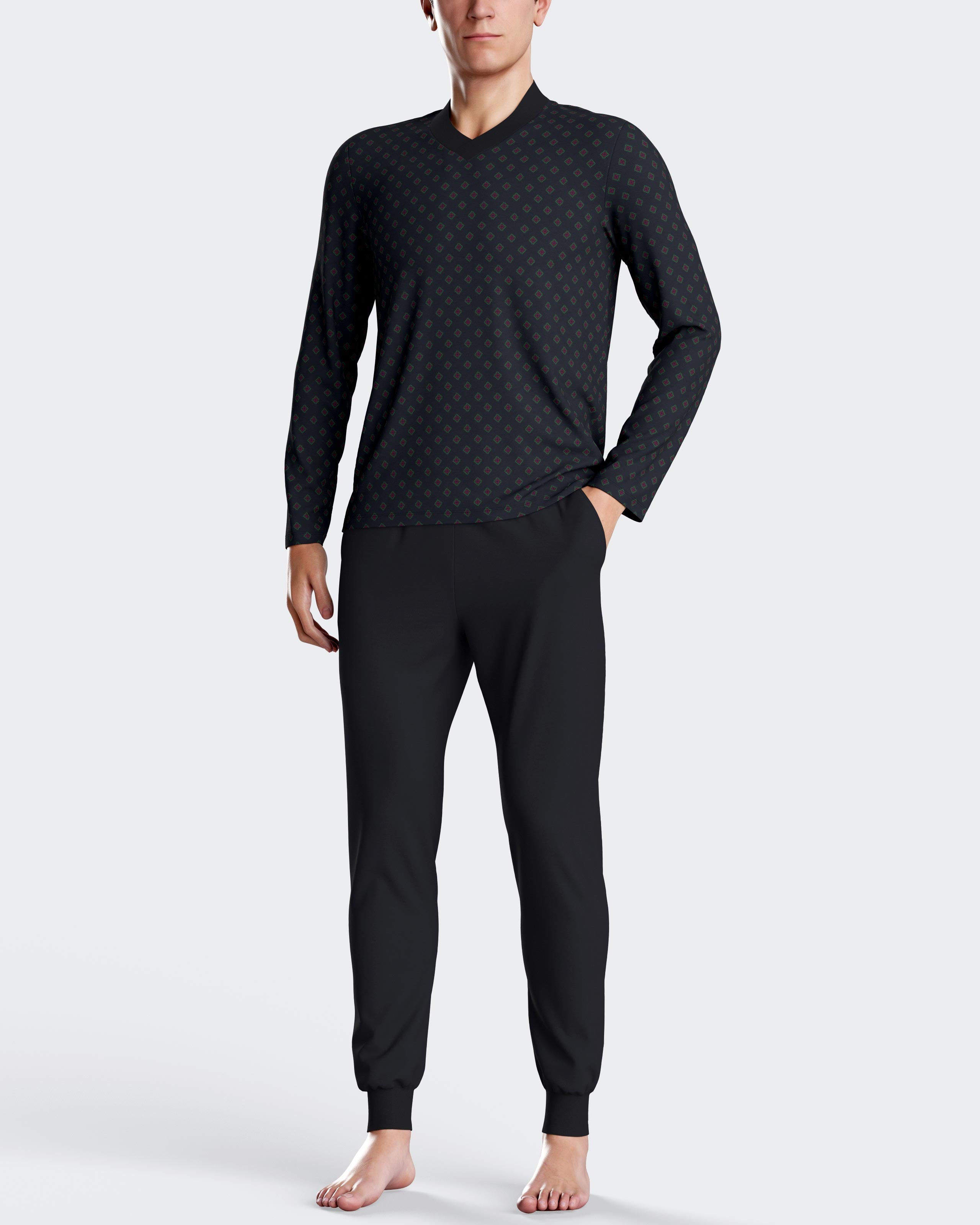 Men's pyjamas with cuffs in Cotton Modal