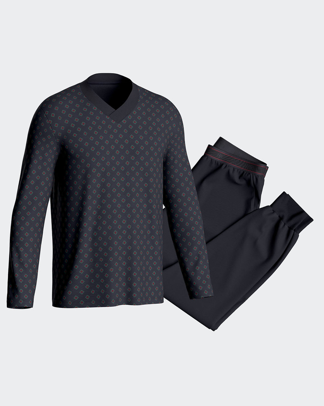 Pijama de homem com punhos em Algodão Modal