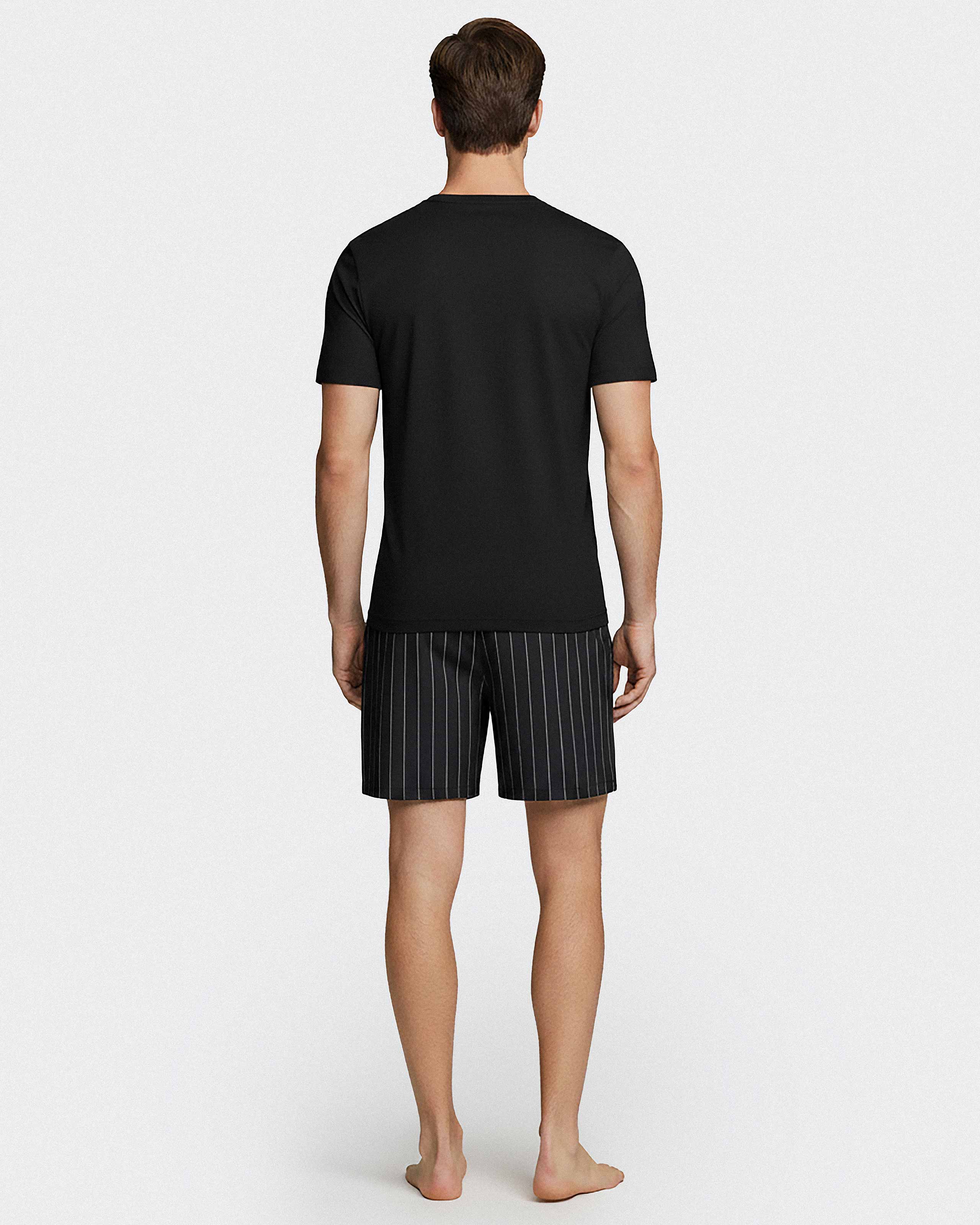 Men's striped pyjama shorts in cotton modal