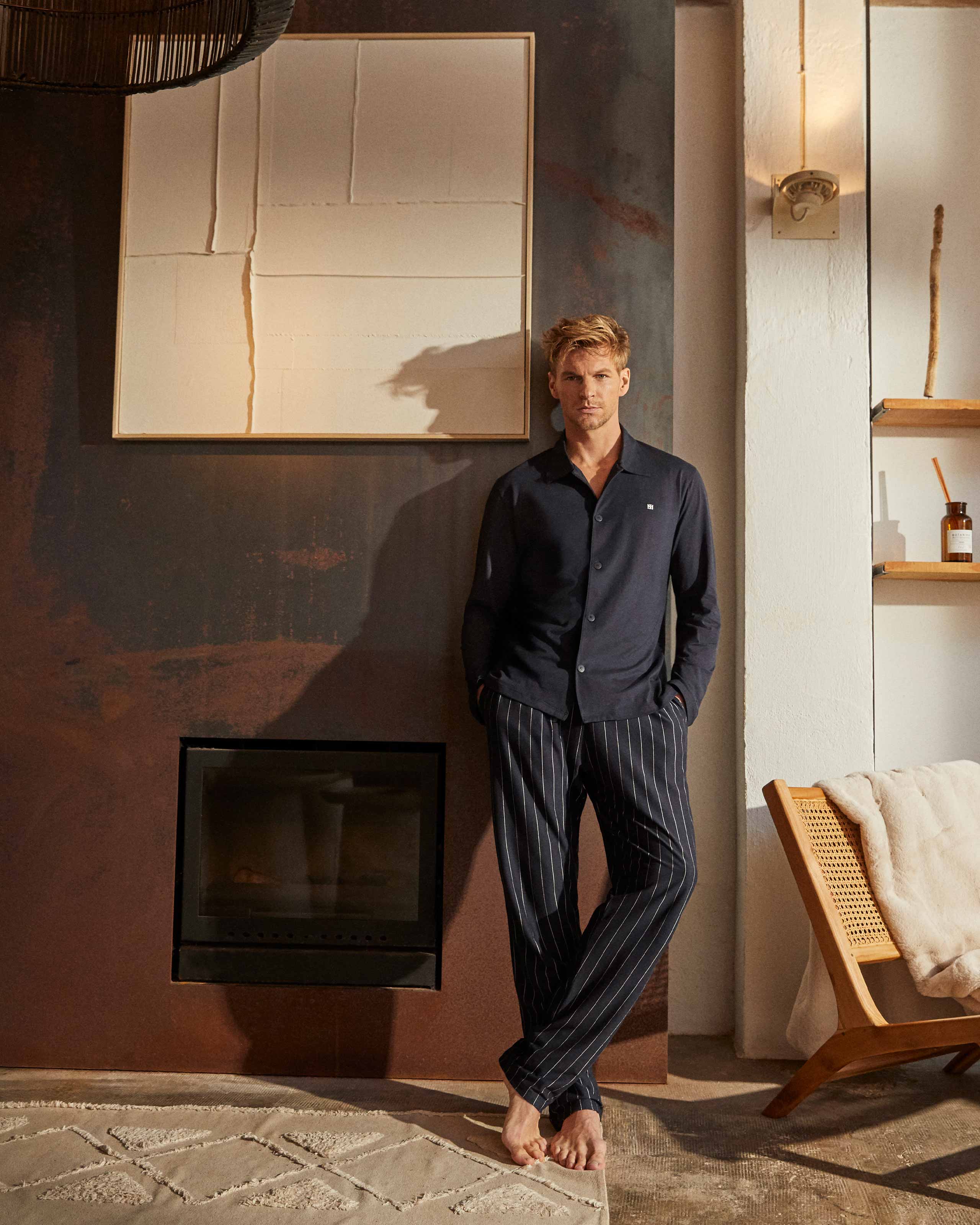 Men's striped pyjamas in Modal cotton