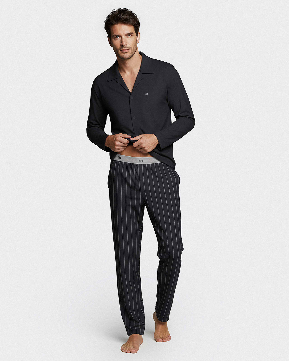Men's long pyjama in Cotton Modal
