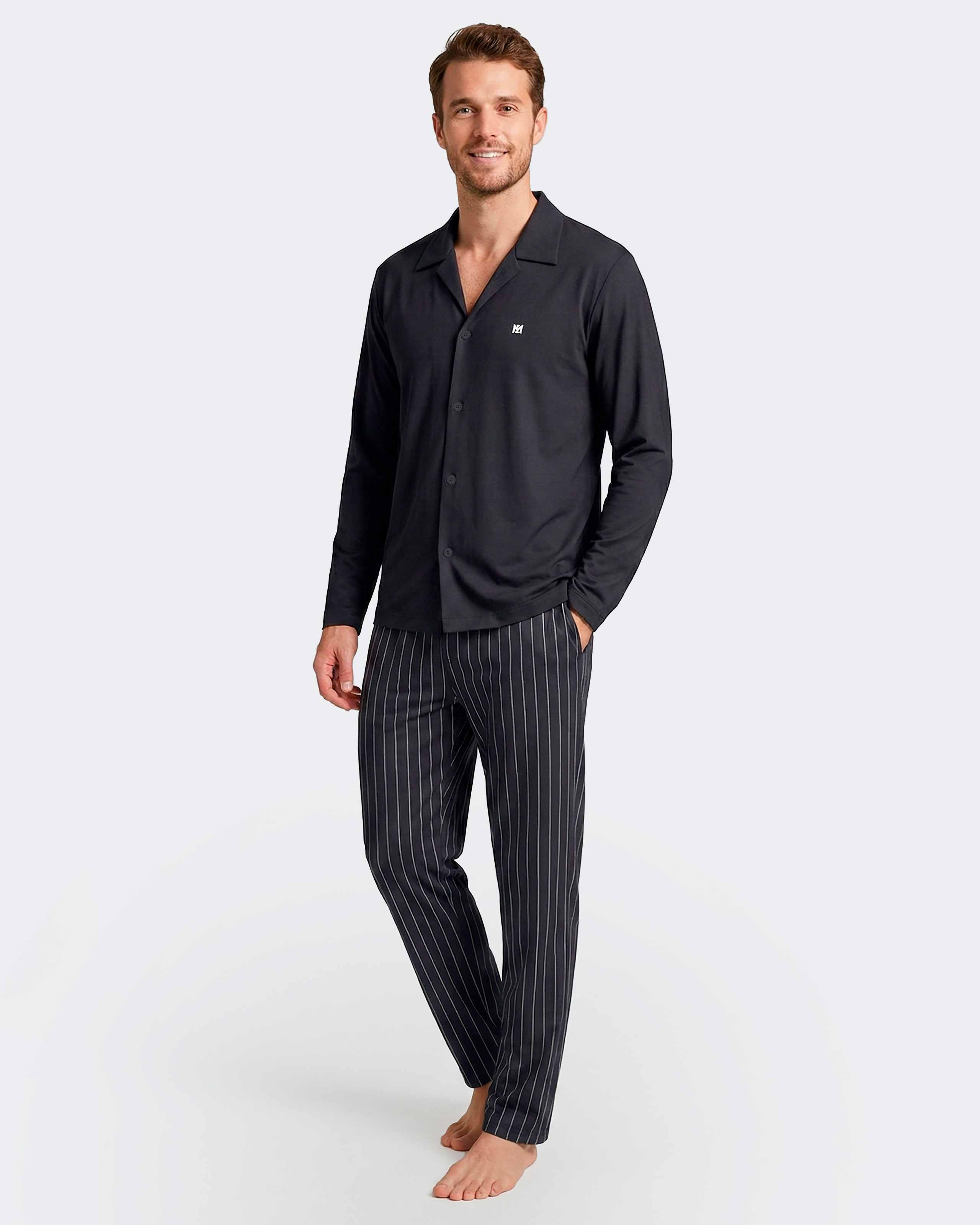 Men's long pyjama in Cotton Modal